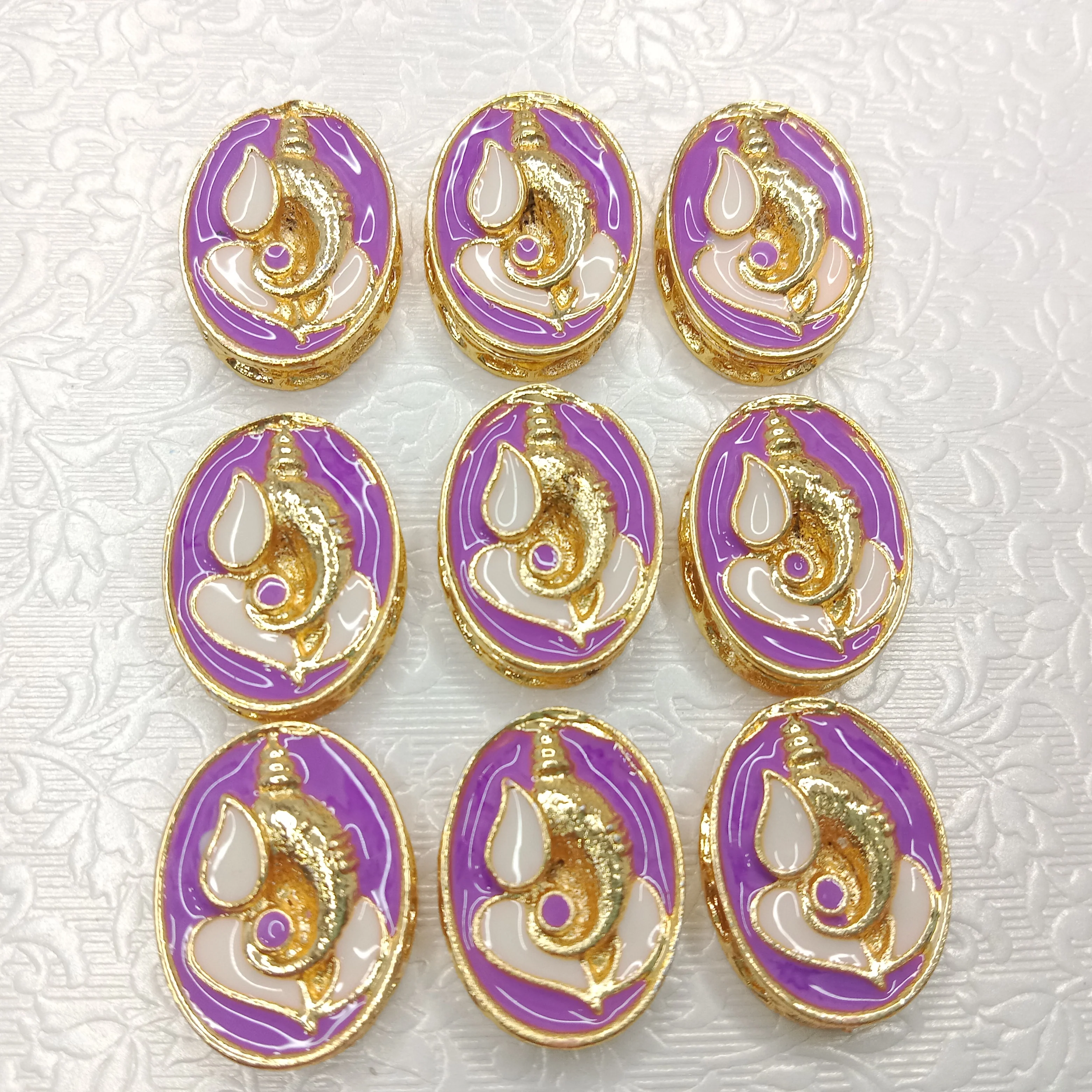 Meenakari Ganpati pendant kundan connectors 10pcs