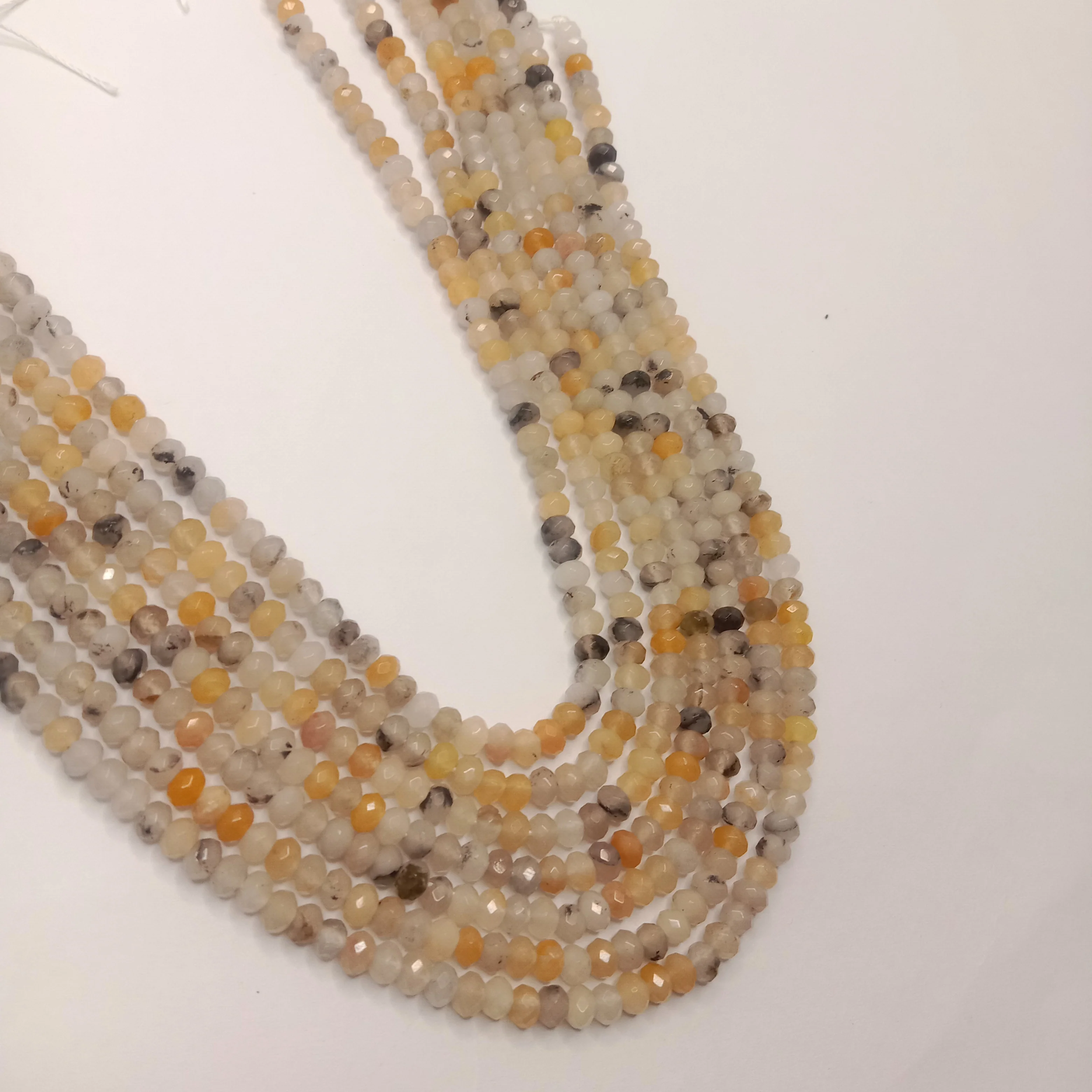 Orange shade High Quality agate Rondell Beads  4mm 1 string