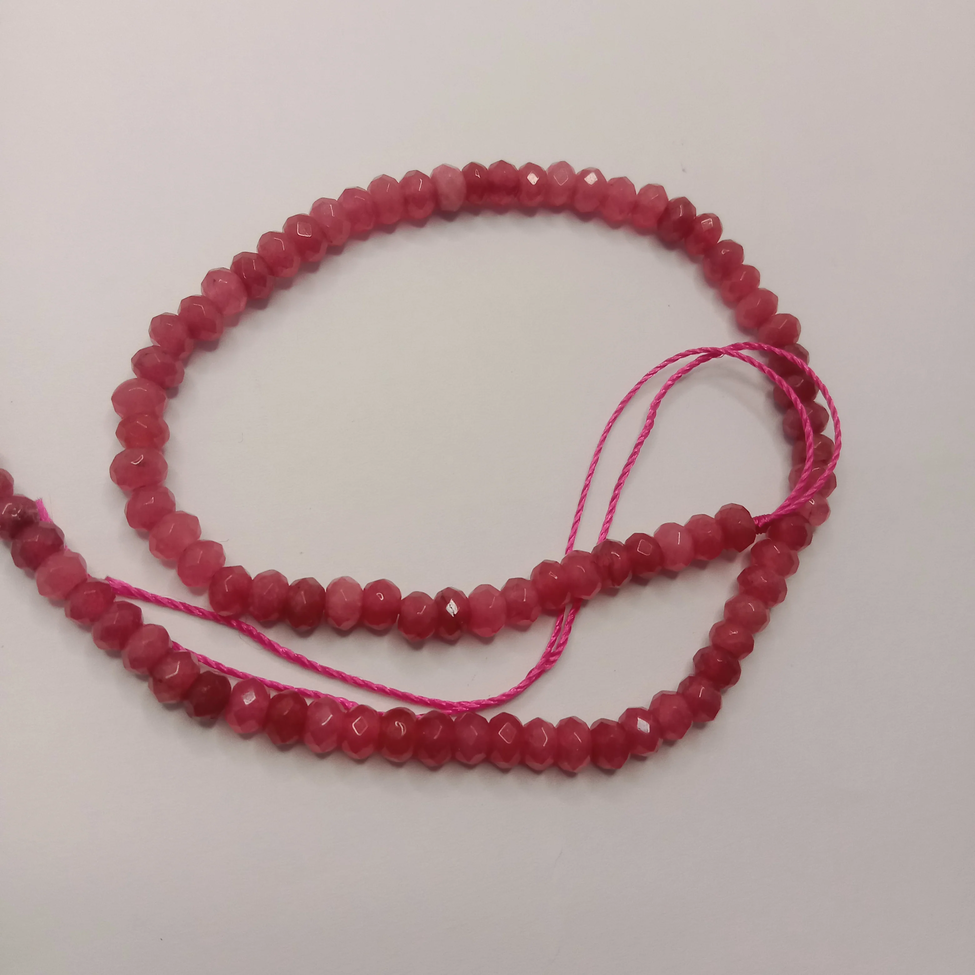 Carrot pink High Quality agate Rondell Beads  4 mm 1 string