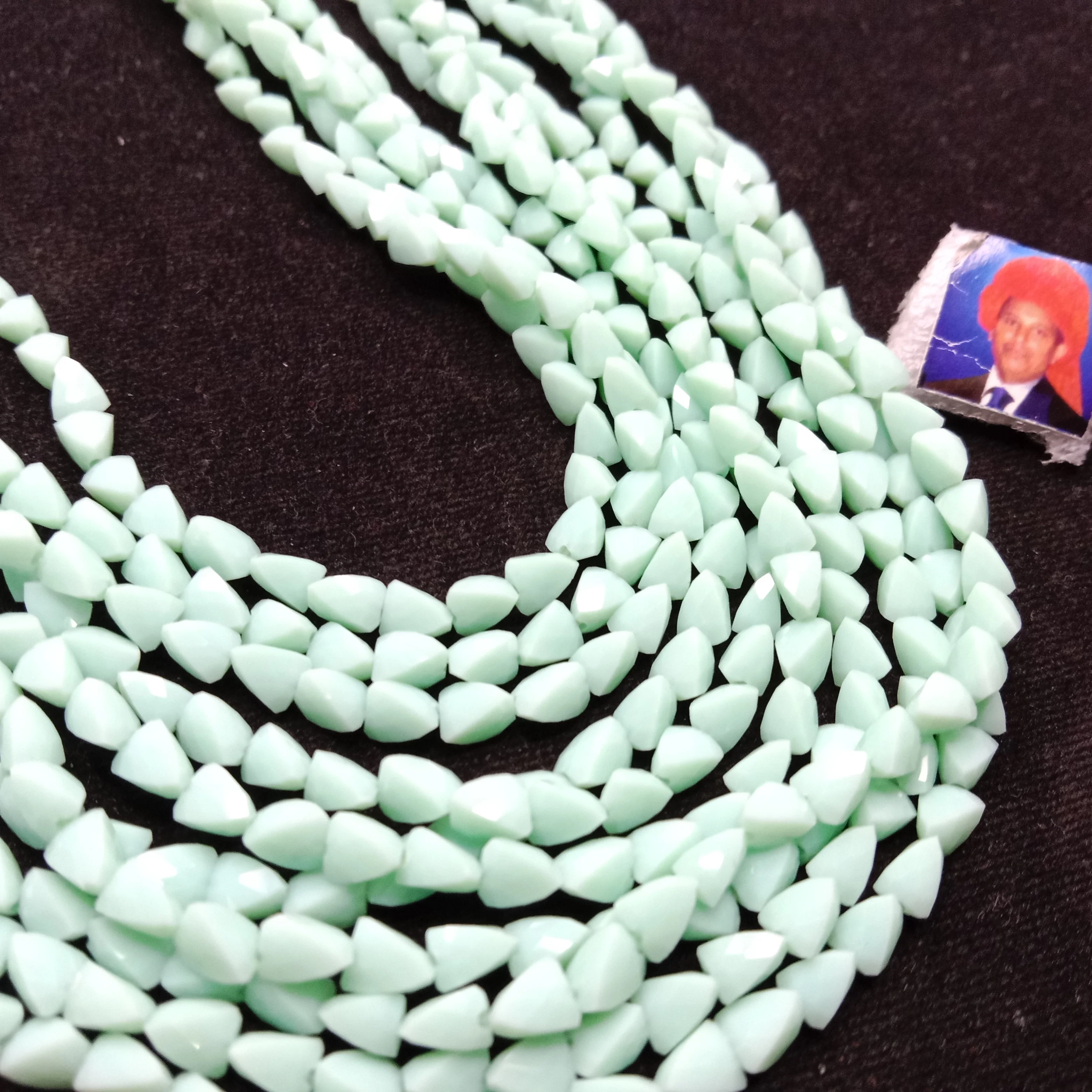 high quality sea green xcut crystal beads 6mm 1 string