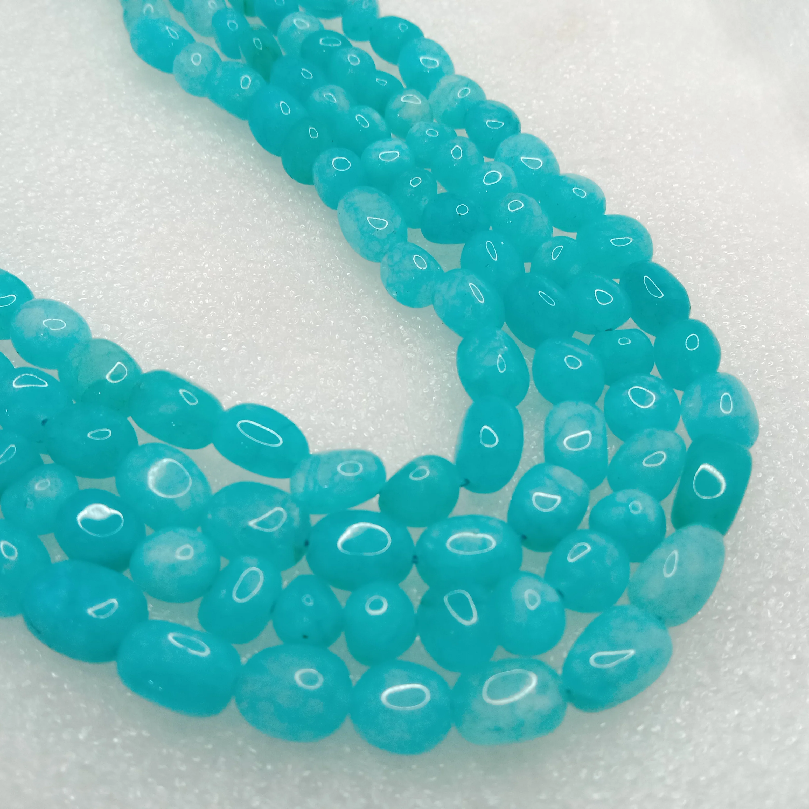 Blue amazonit High quality tumble stone beads 1 string (8x11mm)