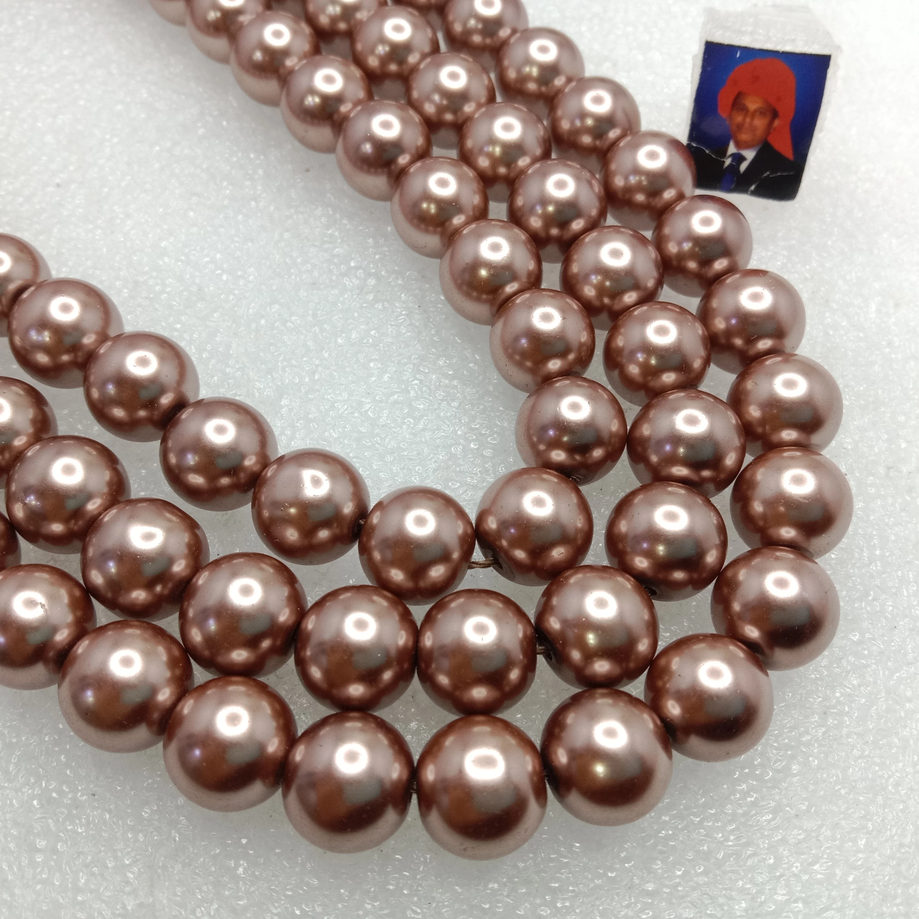 High quality bronze metallic pearls beads  12 mm 1 string