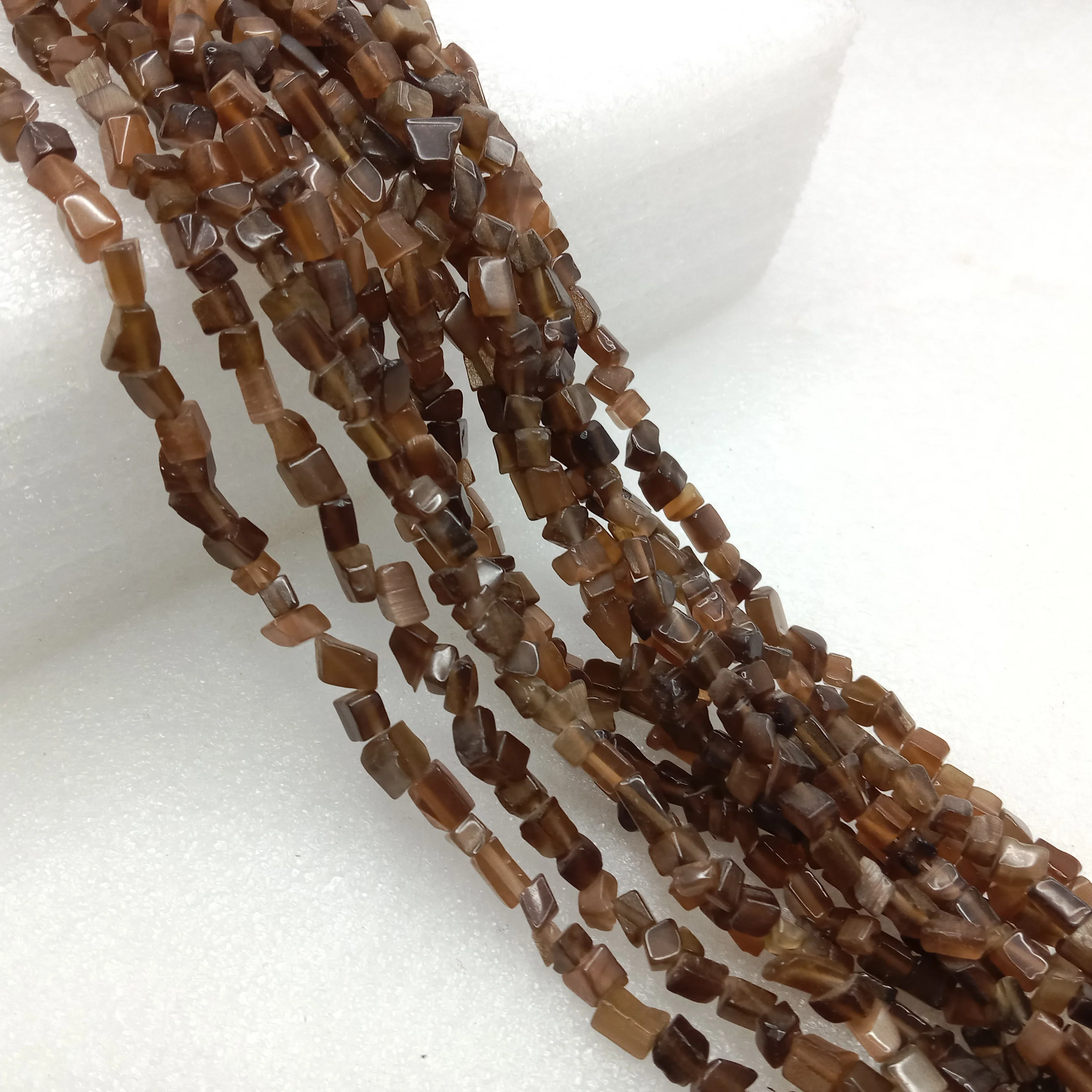 Brown Uncut monalisha stone beads 1 string