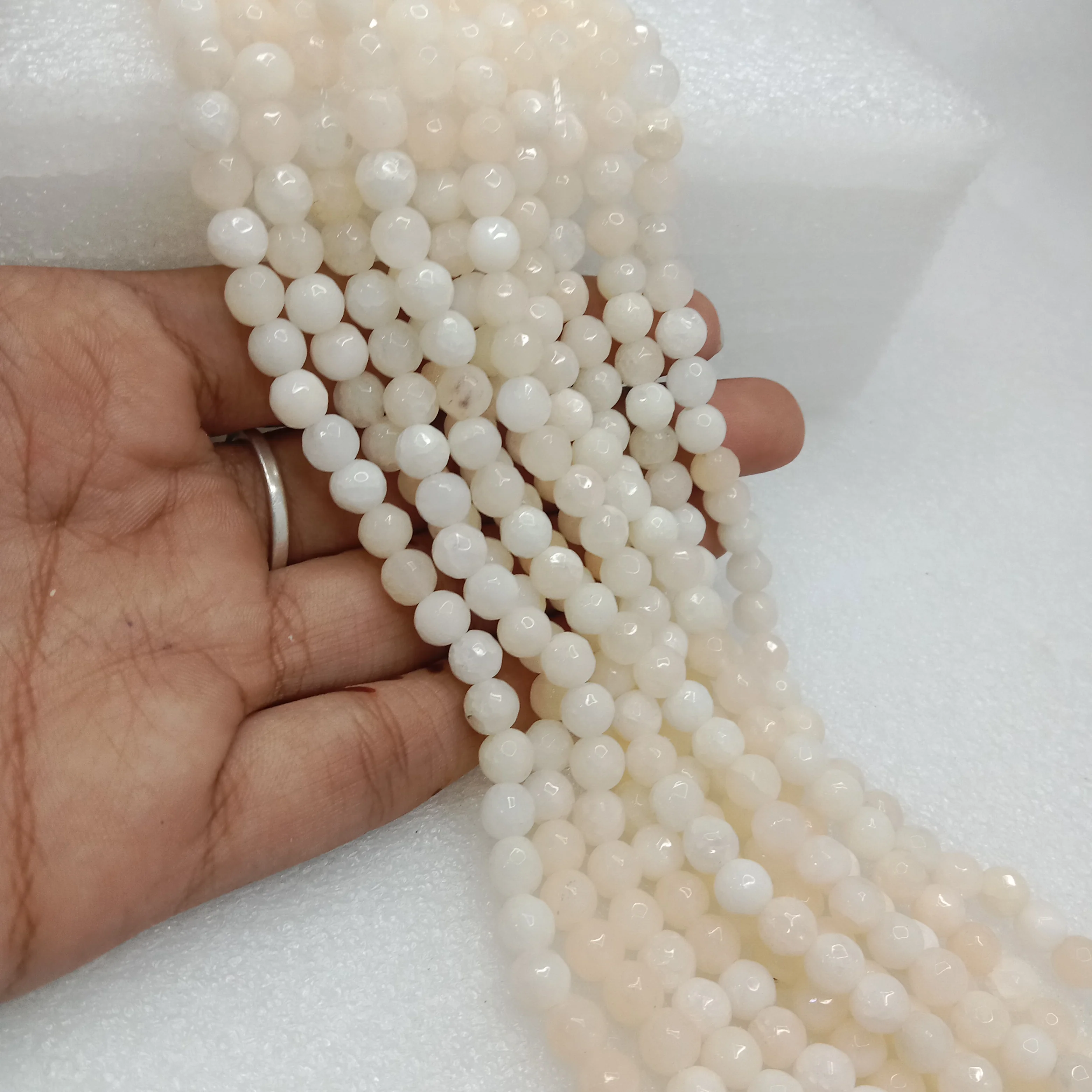Off white High Quality agate Round Beads 6mm 1 string(60pcs)