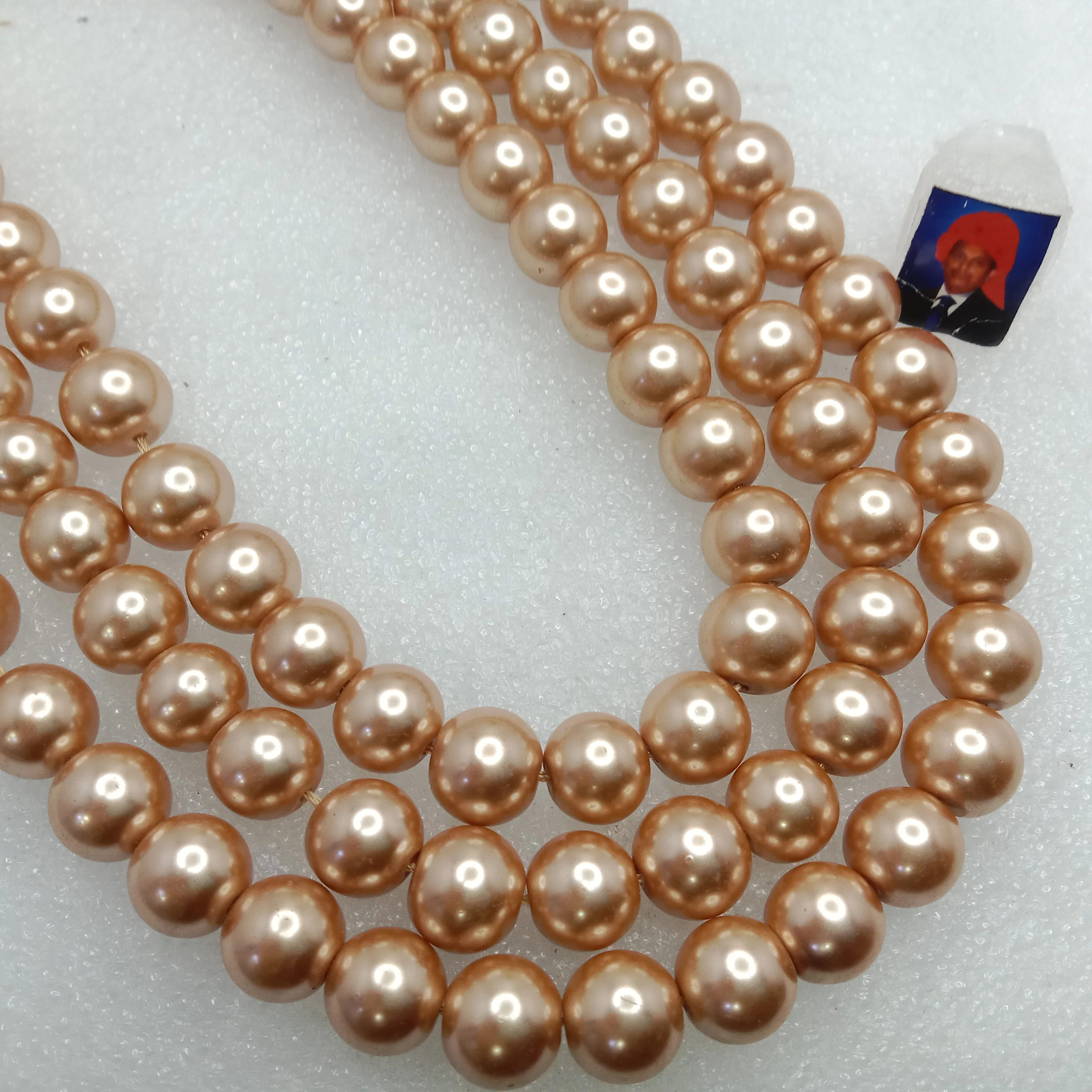 High quality light bronze metallic pearls 12 mm 1 string