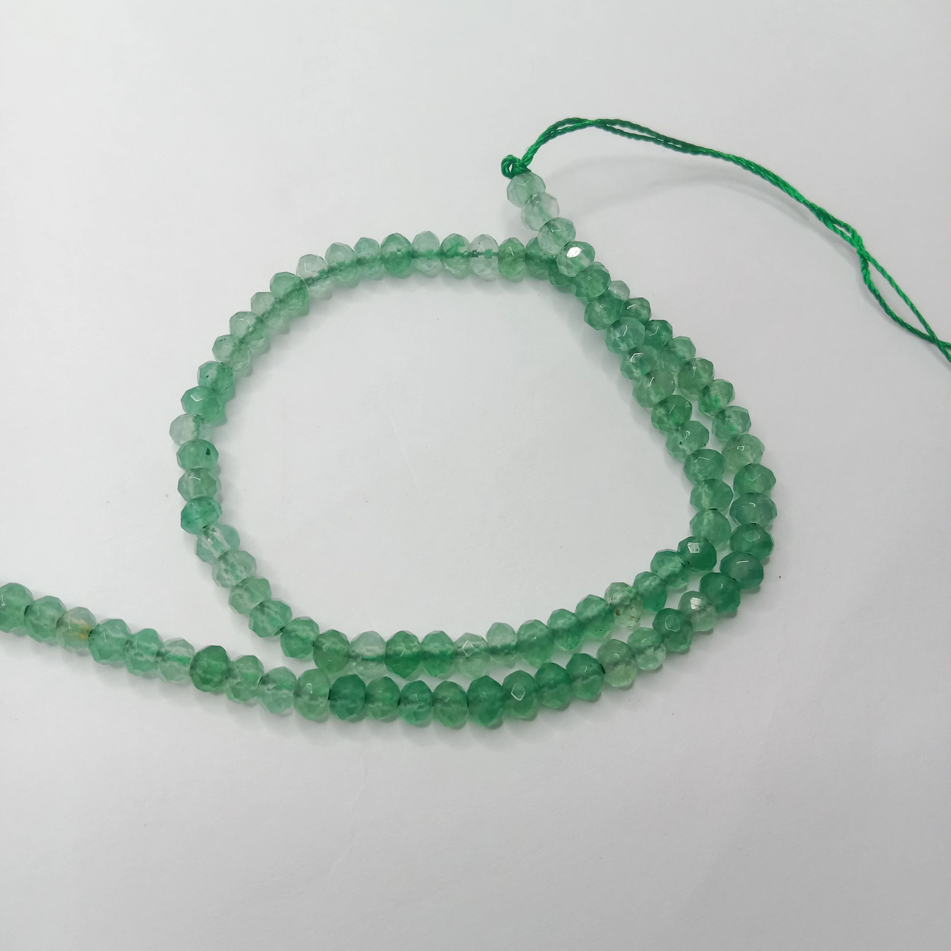 Light shaded Green High Quality agate Rondell Beads  4mm 1 string