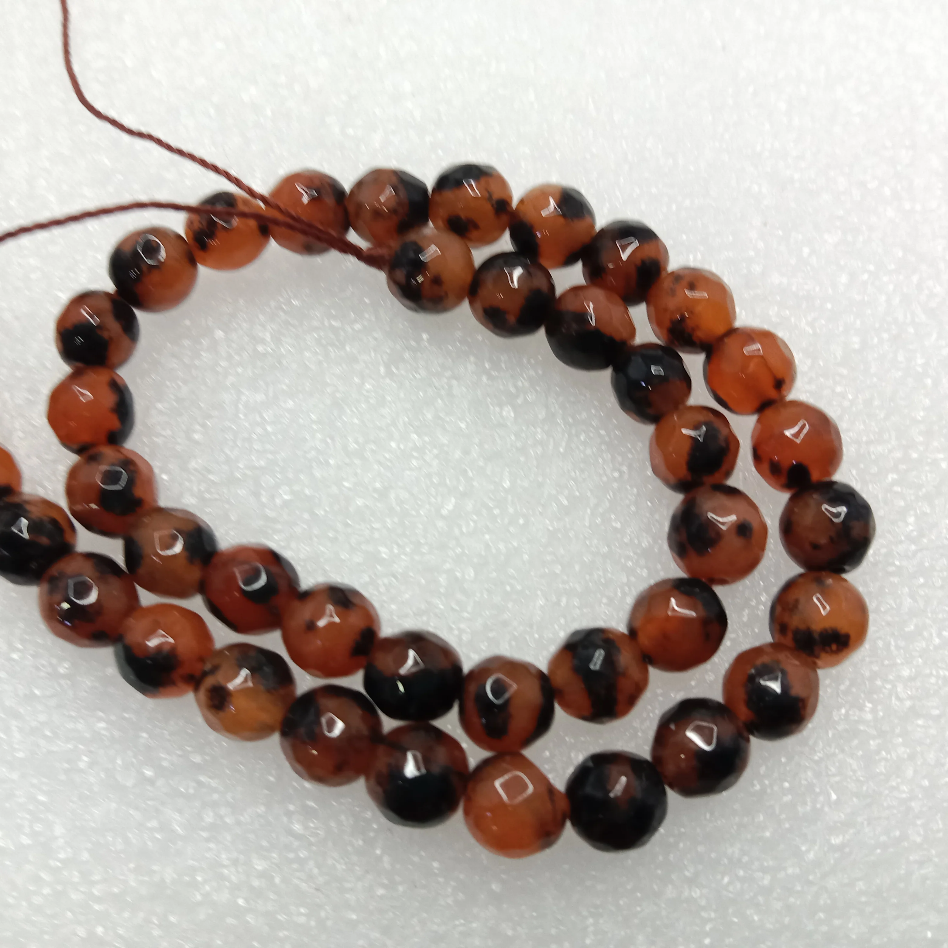 turquoise black and orange High Quality agate Round Beads 6mm 1 string(60pcs)