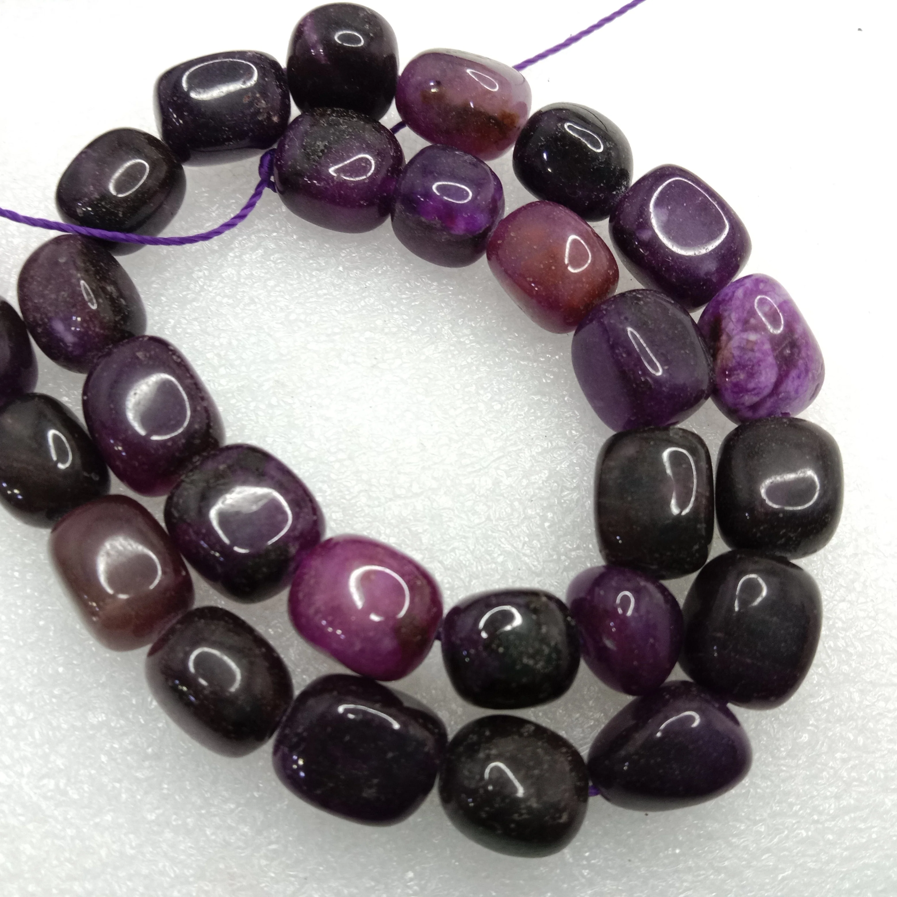 Purple emeytist High quality tumble stone beads 1 string