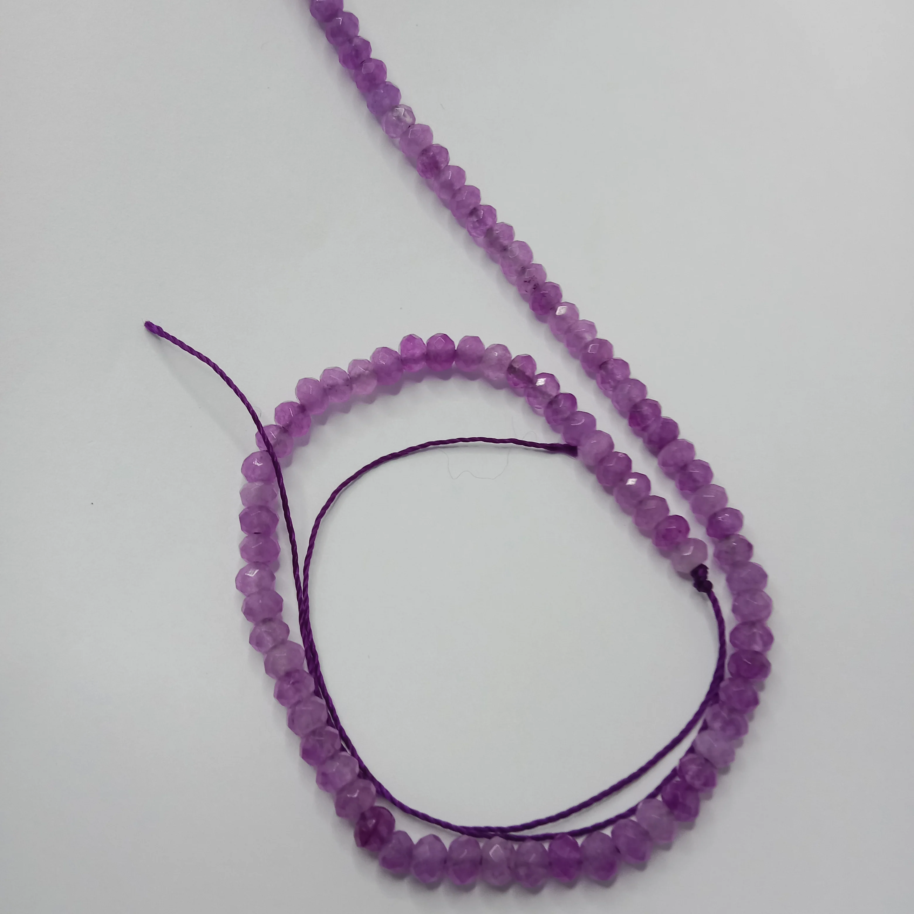 Shaded purple High Quality agateRondell Beads  4mm 1 string