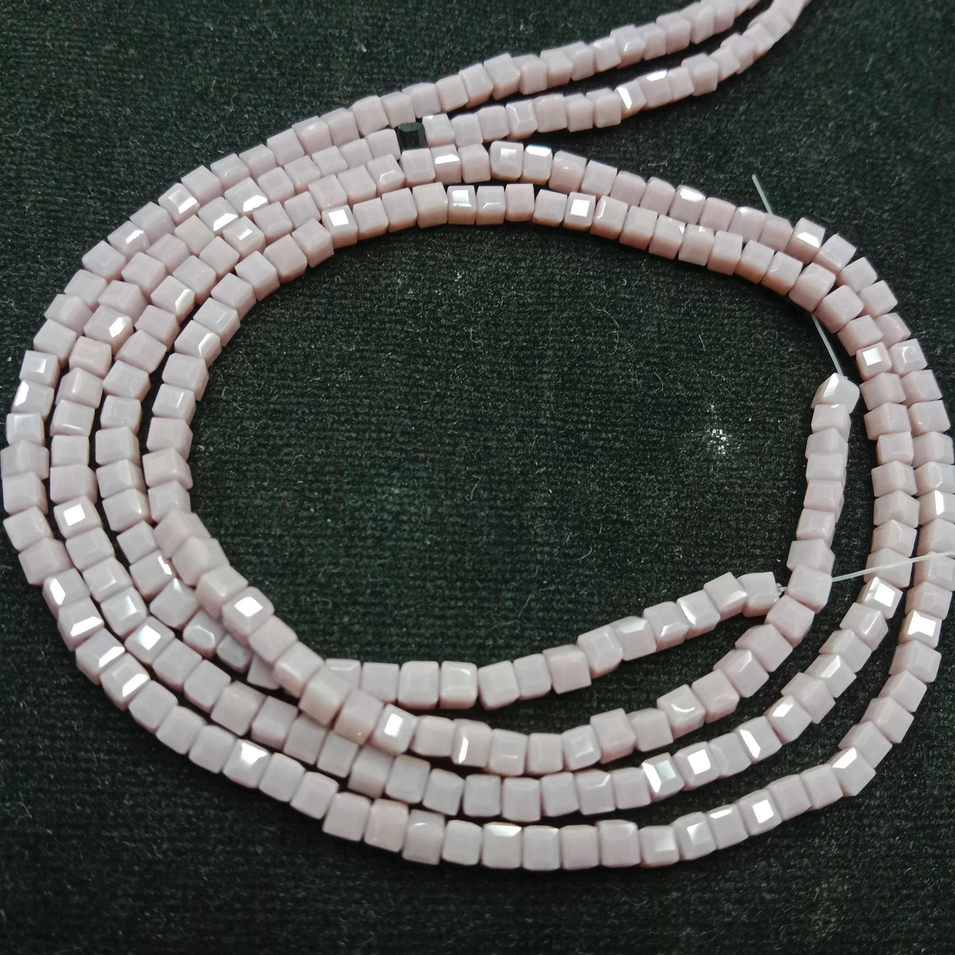 high quality purple square shape crystal beads 3mm 1 string