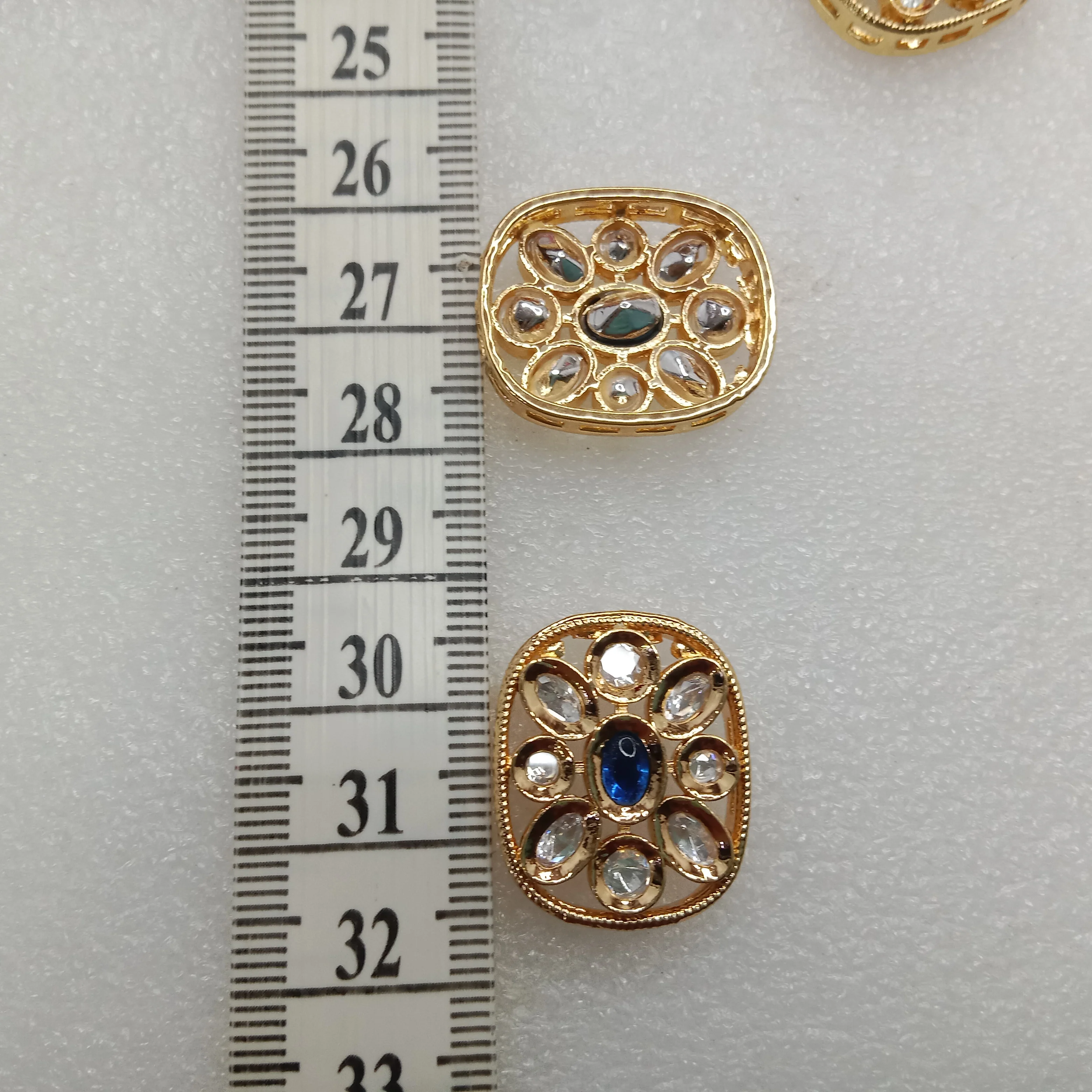 Dark blue (6pcs) high quality kundan connectors square shape 25mm(2cm)