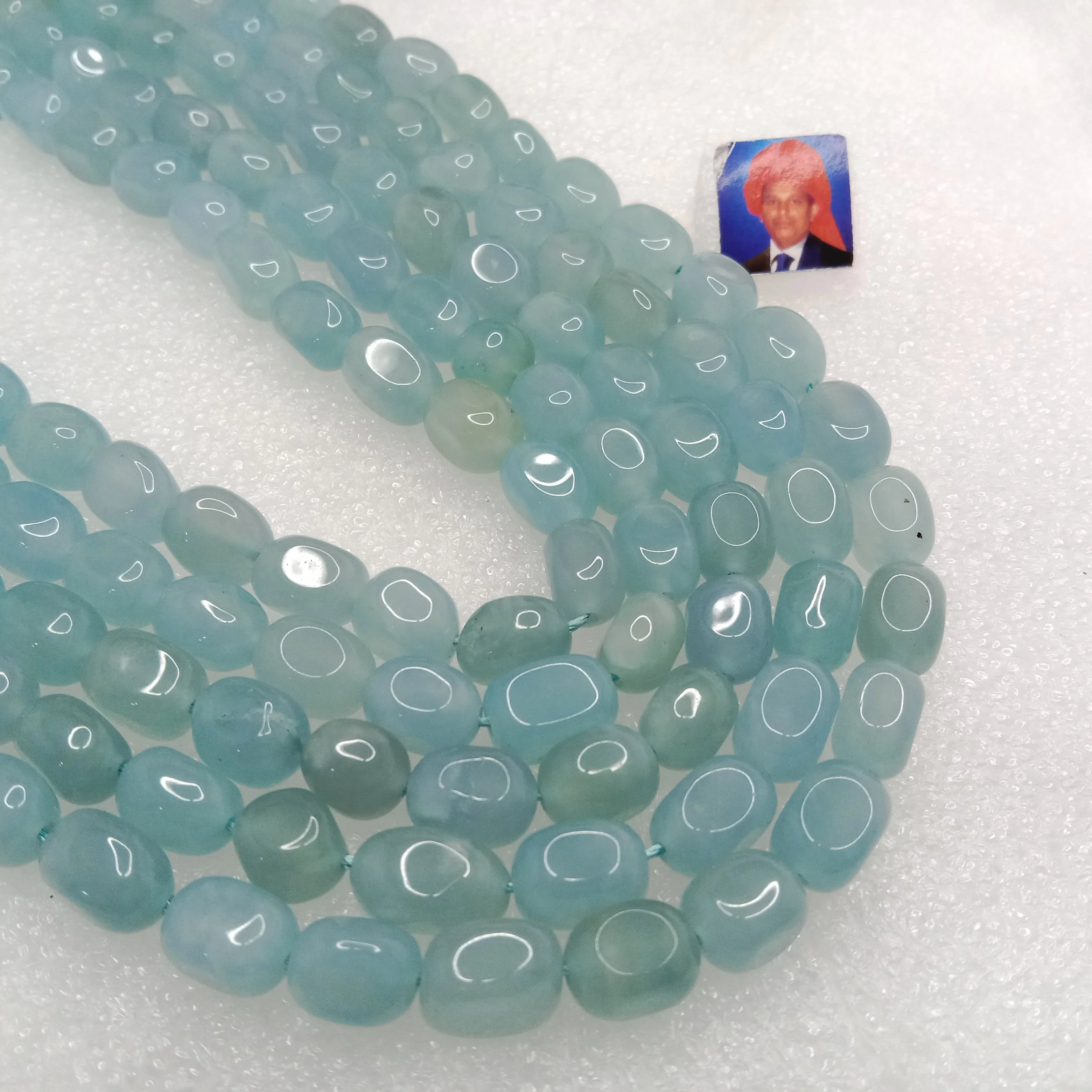 Sea blue High quality tumble stone beads 1 string 8x11mm