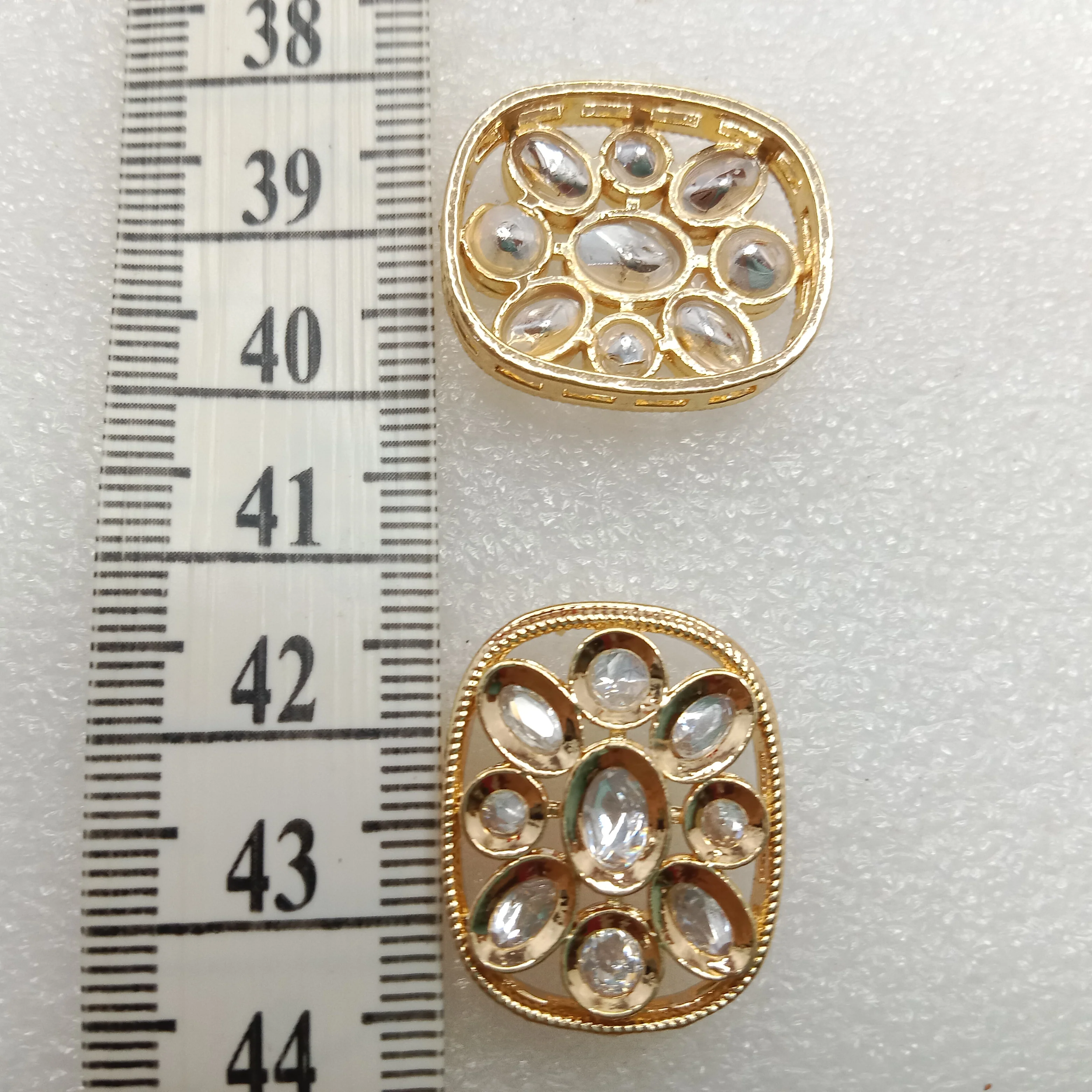 White(6pcs) high quality kundan connectors square shape 25mm(2cm)