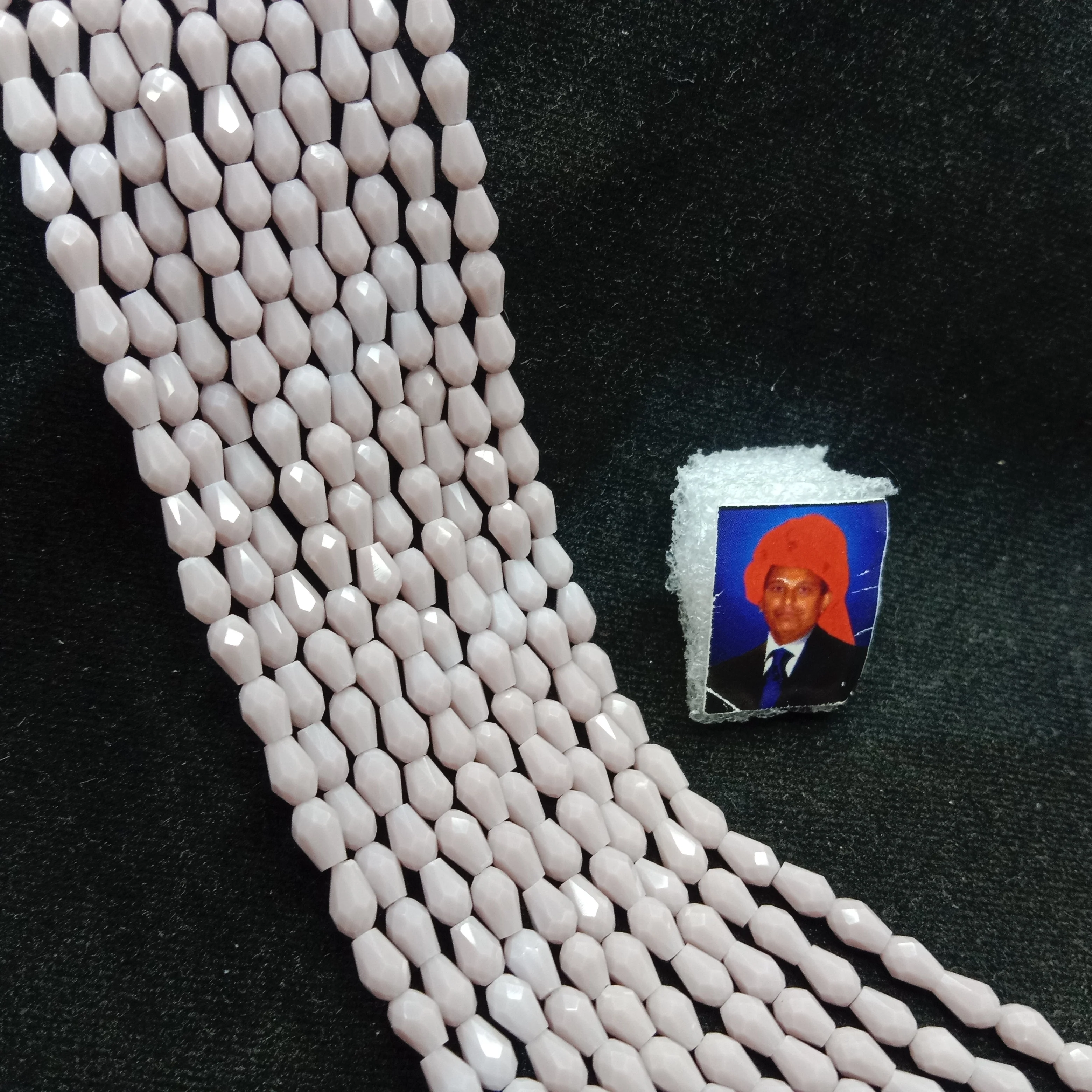 high quality light purple small drop shape crystal beads 3x4mm 1 string