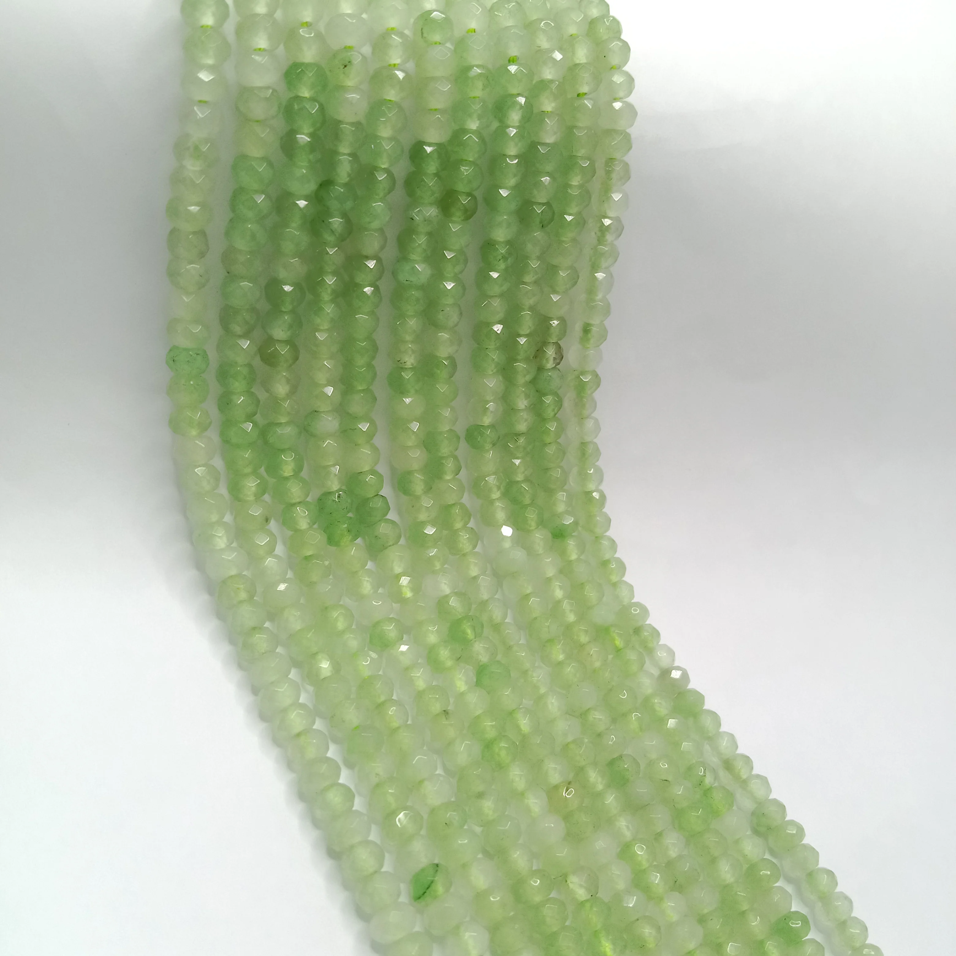Light Green High Quality agateRondell Beads  4mm 1 string