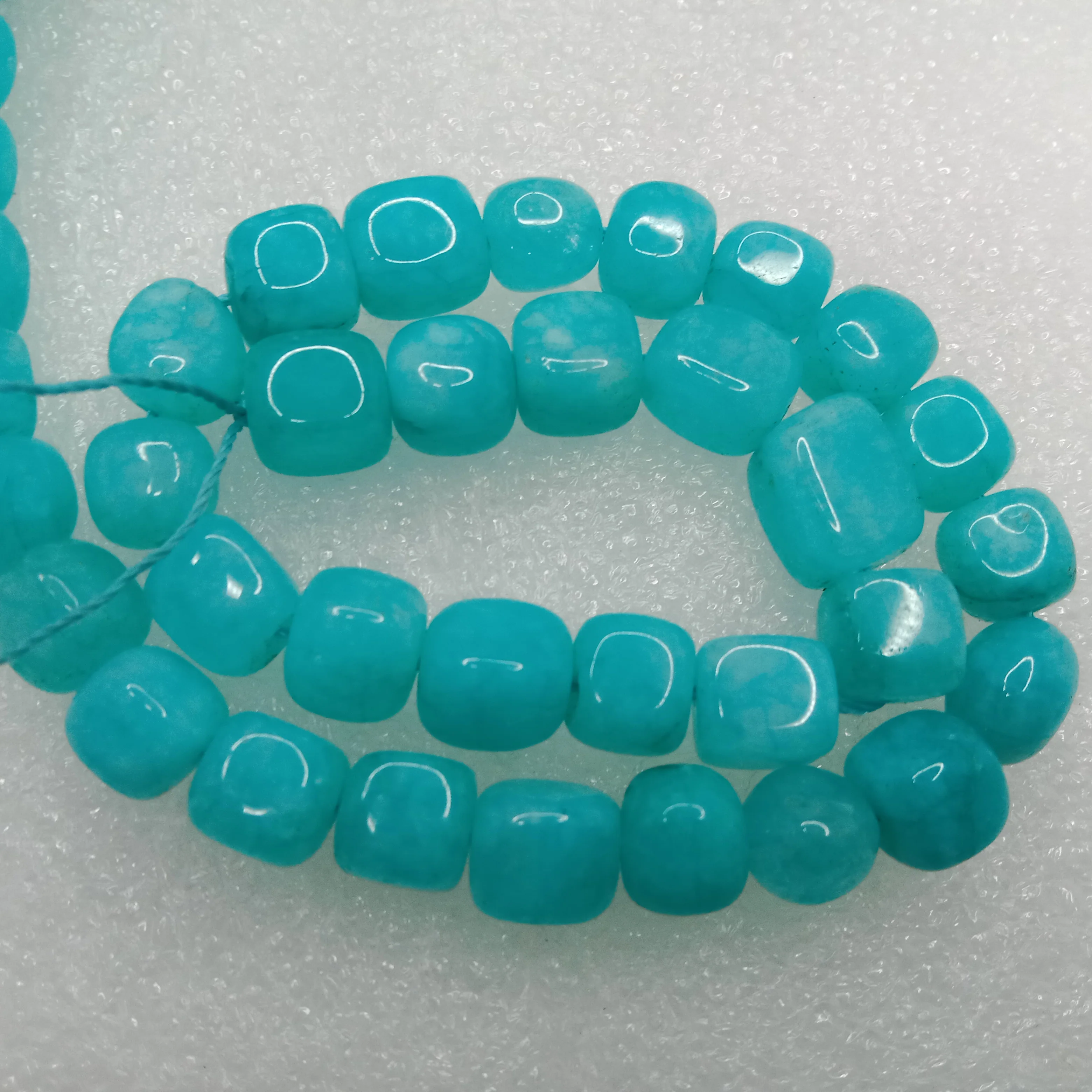 Teal chalcedoncy High quality tumble stone beads 1 string