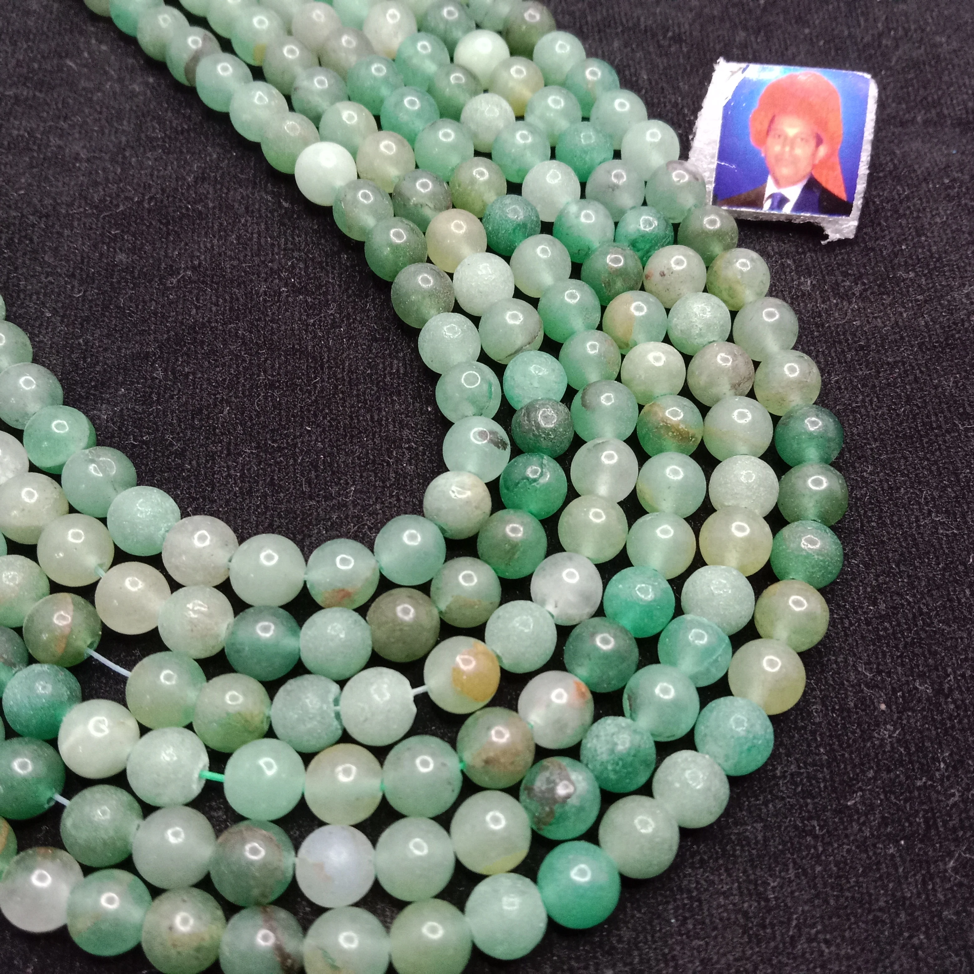 Shaded green  6mm plan agate beads 1 string