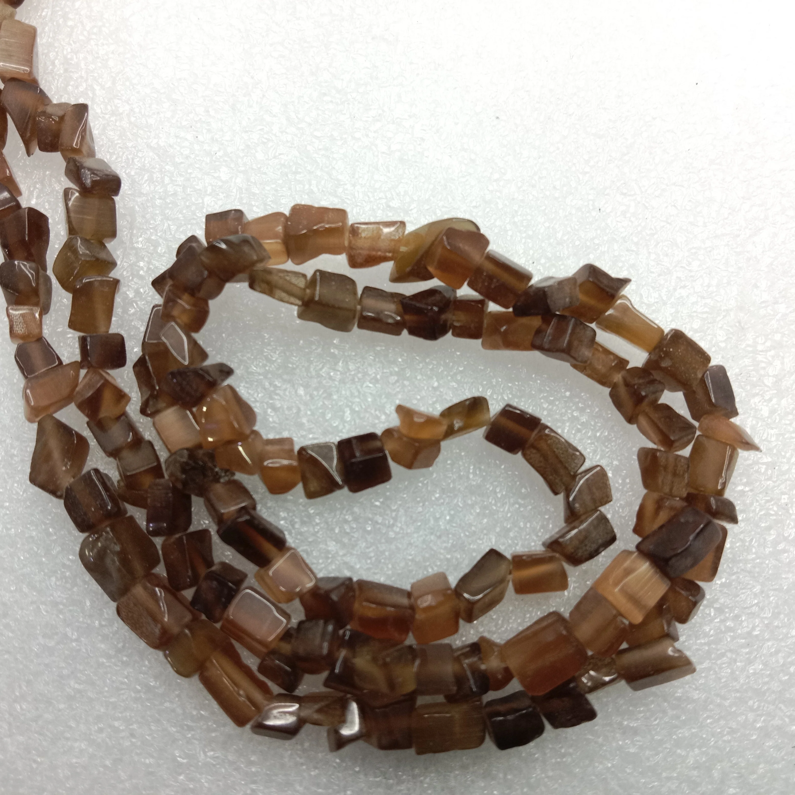 Brown Uncut monalisha stone beads 1 string