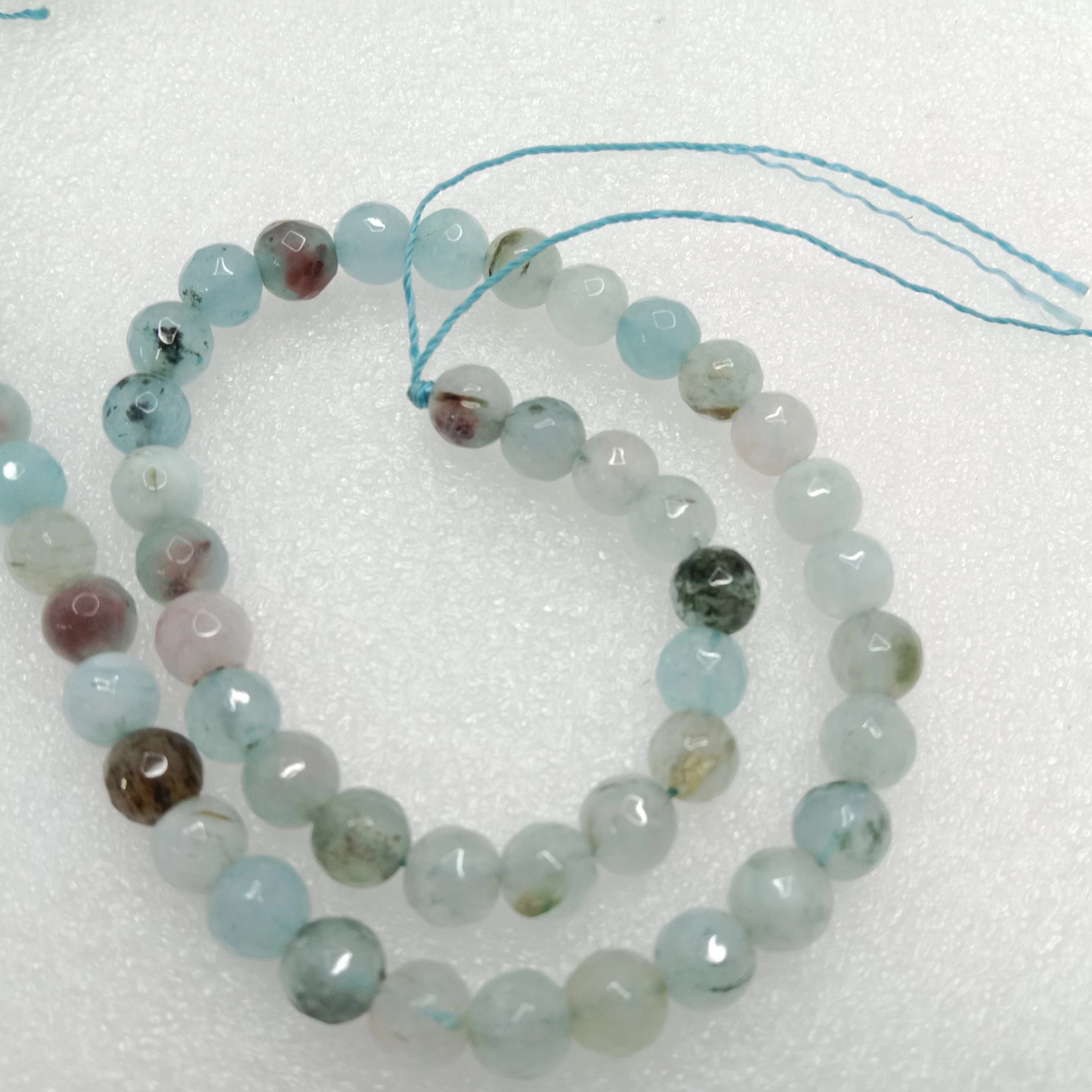 Light blue shaded  High Quality agate Round Beads 6mm 1 string(60pcs)