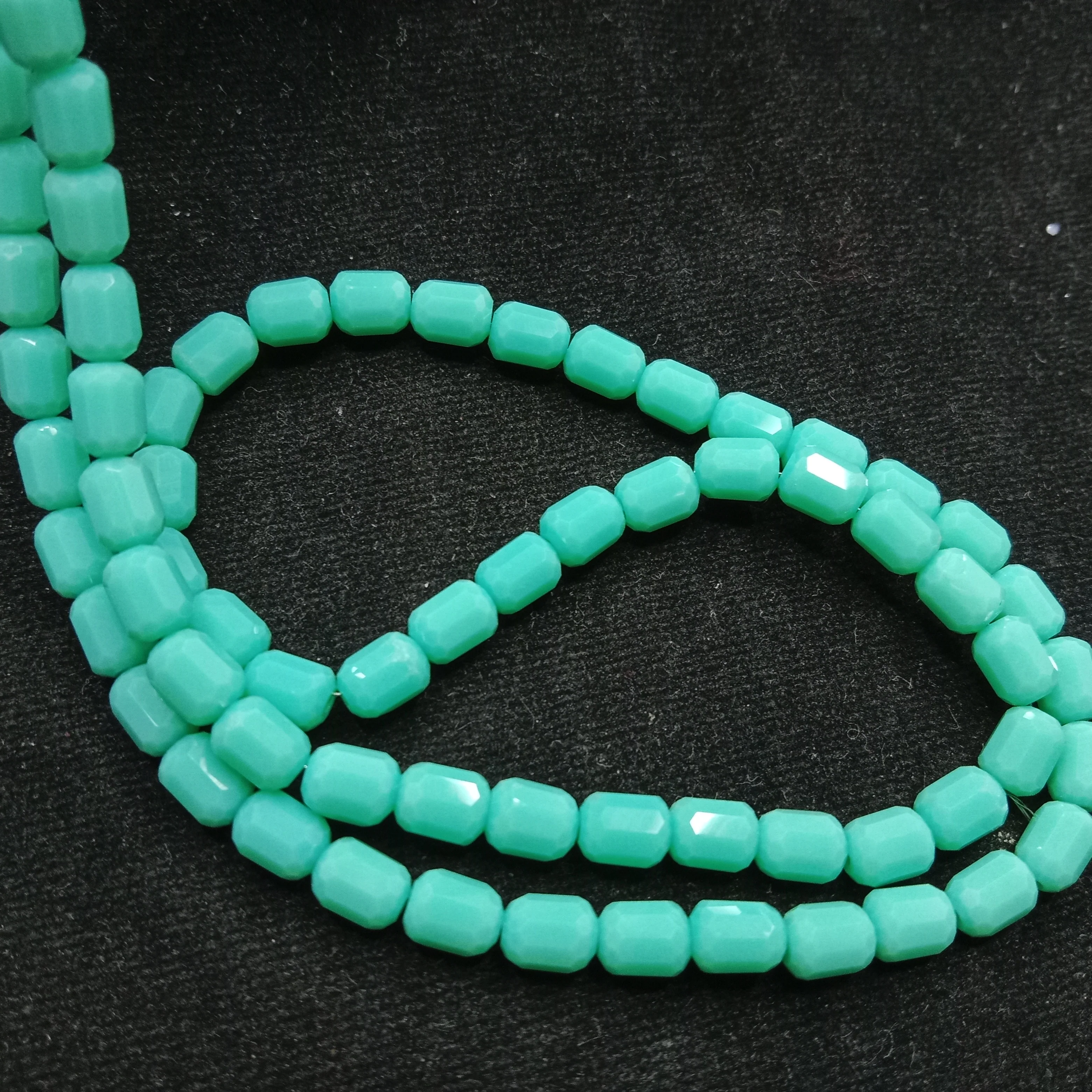 high quality sea green cylinder crystal beads 5x5mm 1 string
