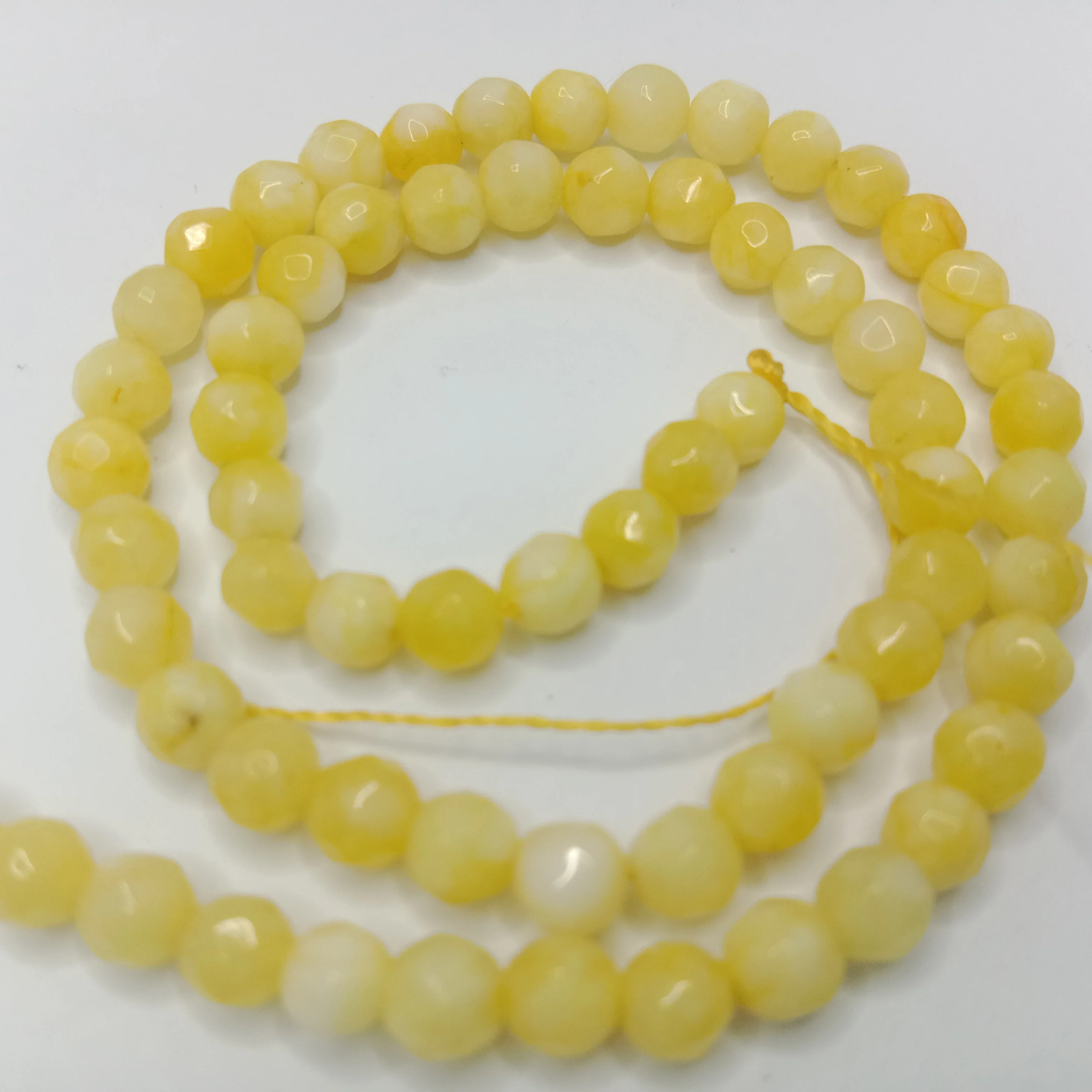Lemon yellow High Quality agate Round Beads 4mm 1 string
