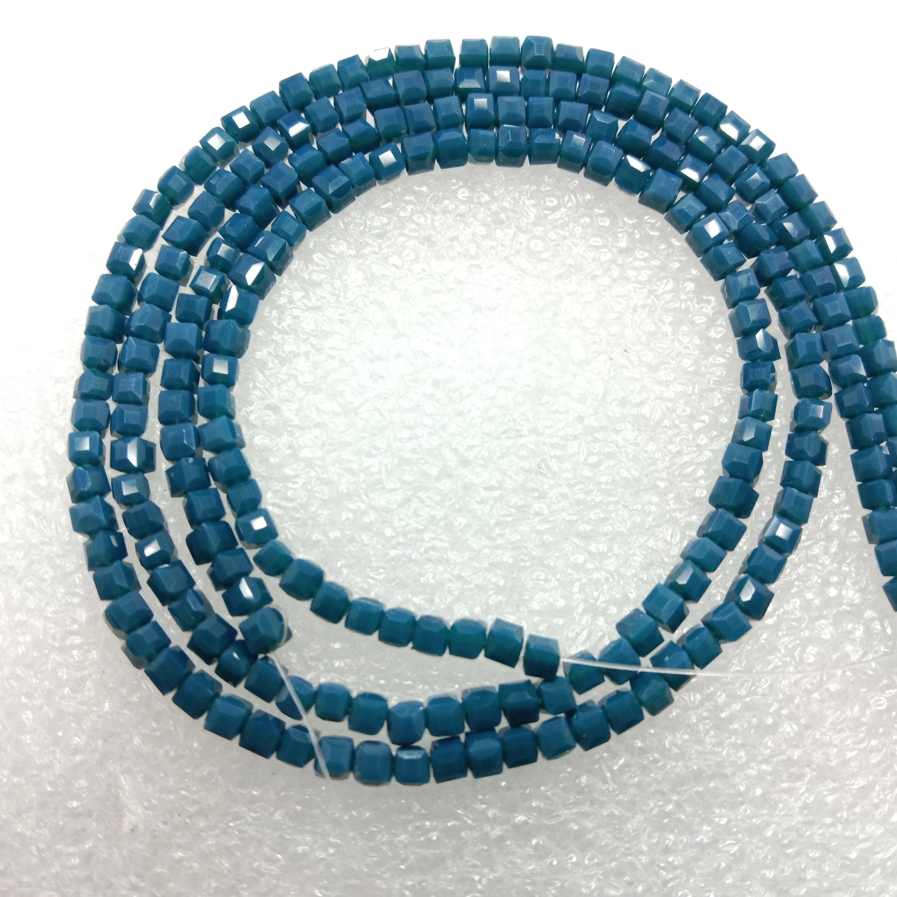 high quality blue square shape crystal beads 3mm 1 string