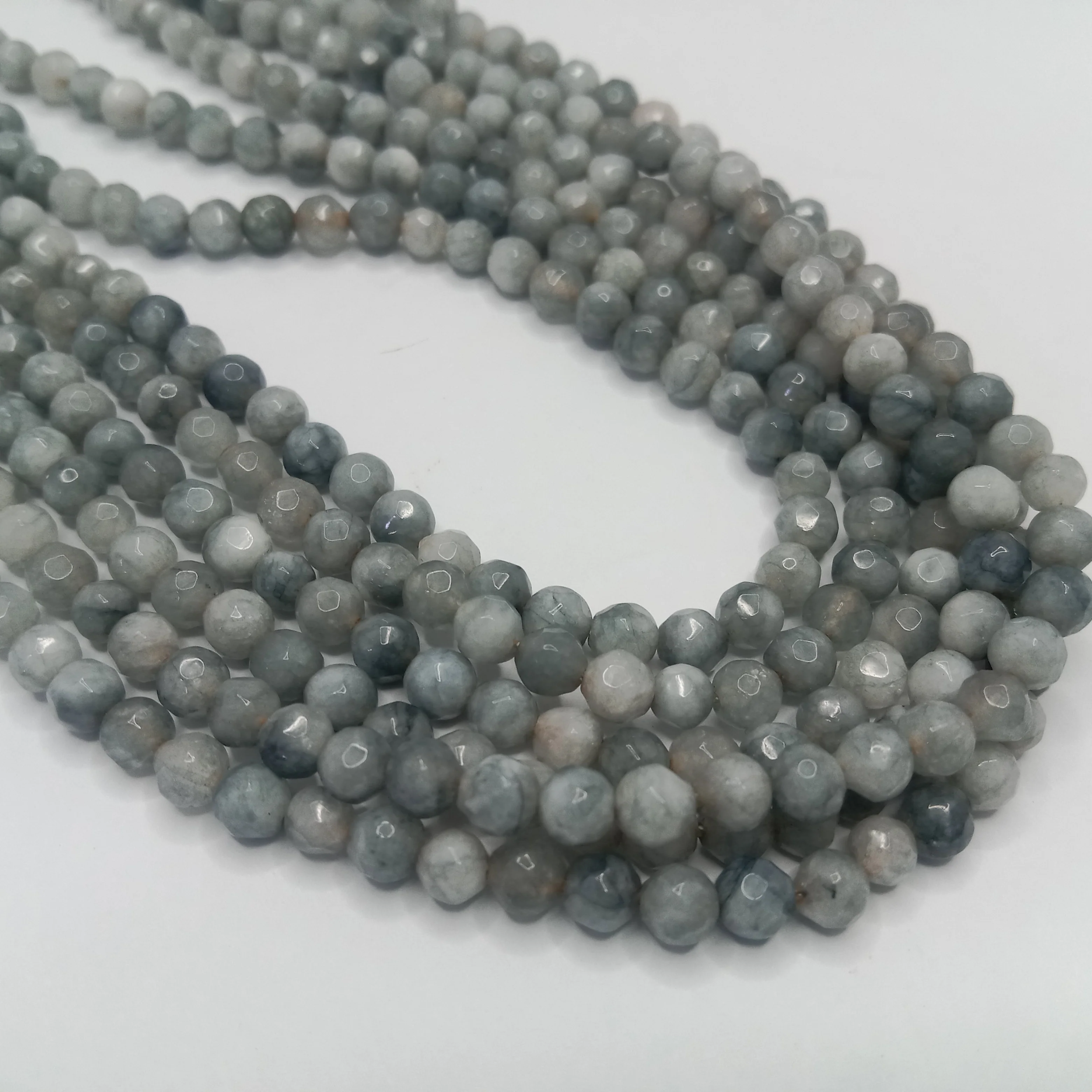 Shaded Grey High Qualityagate Round Beads 4mm 1 string