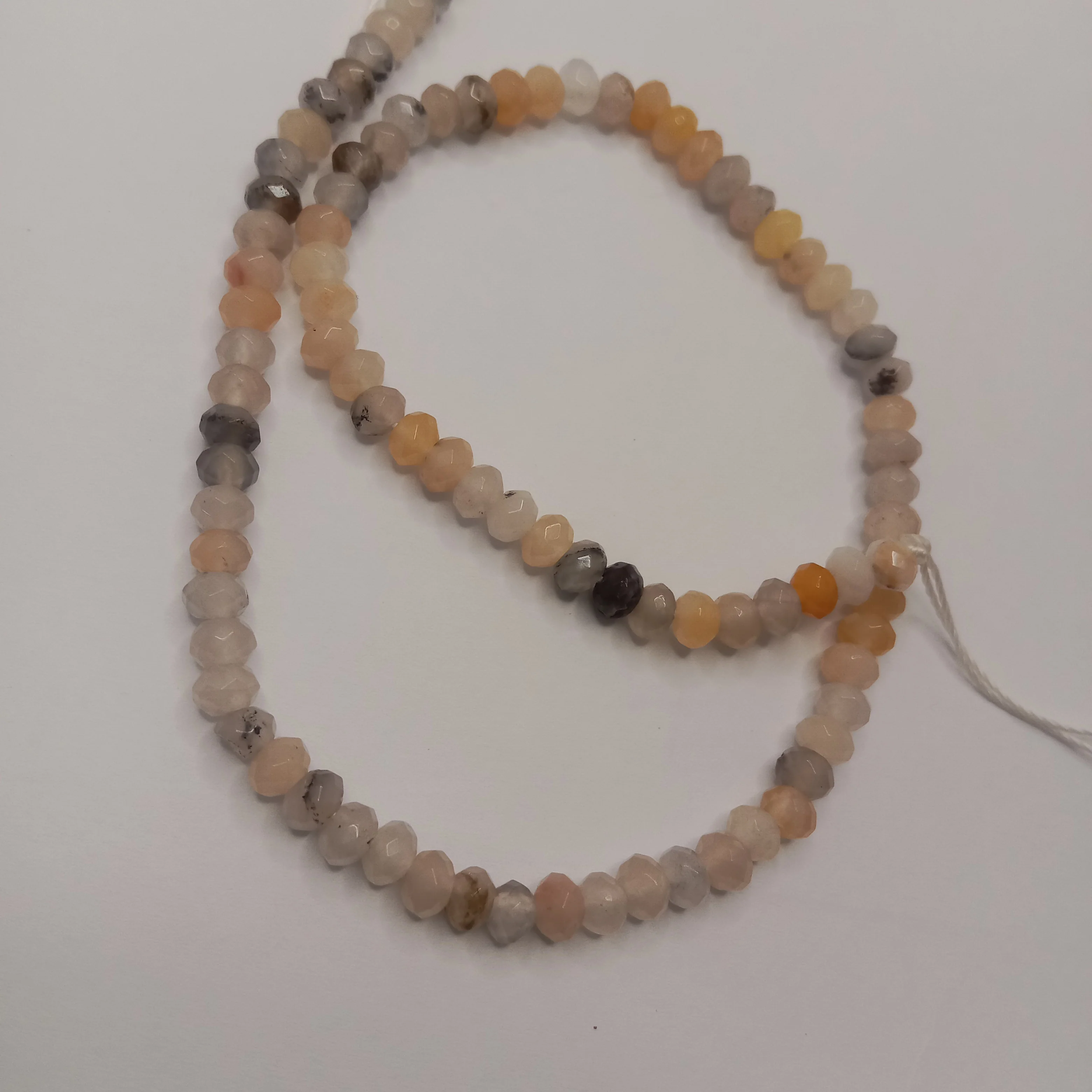 Orange shade High Quality agate Rondell Beads  4mm 1 string