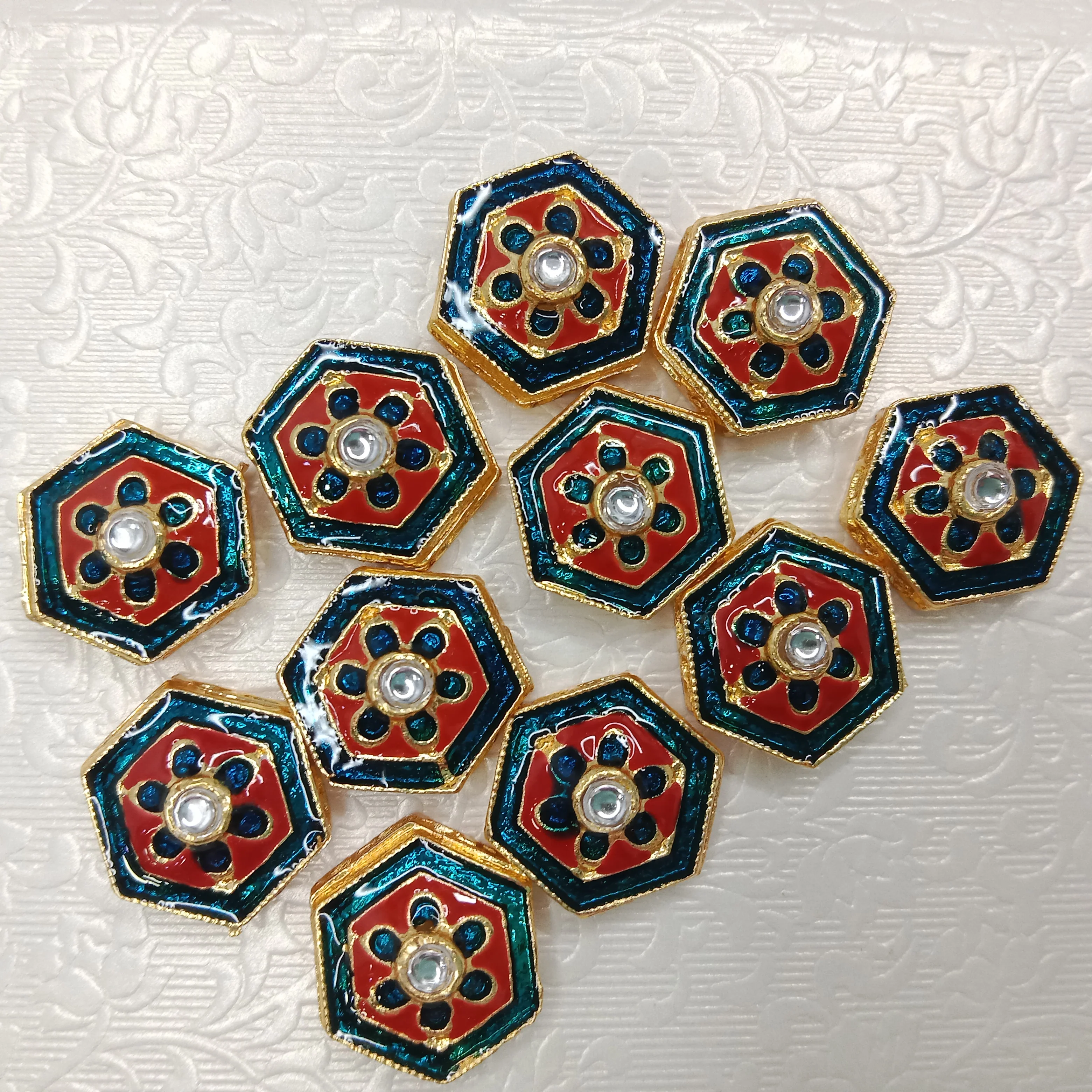 Meenakari kundan connectors 20pcs