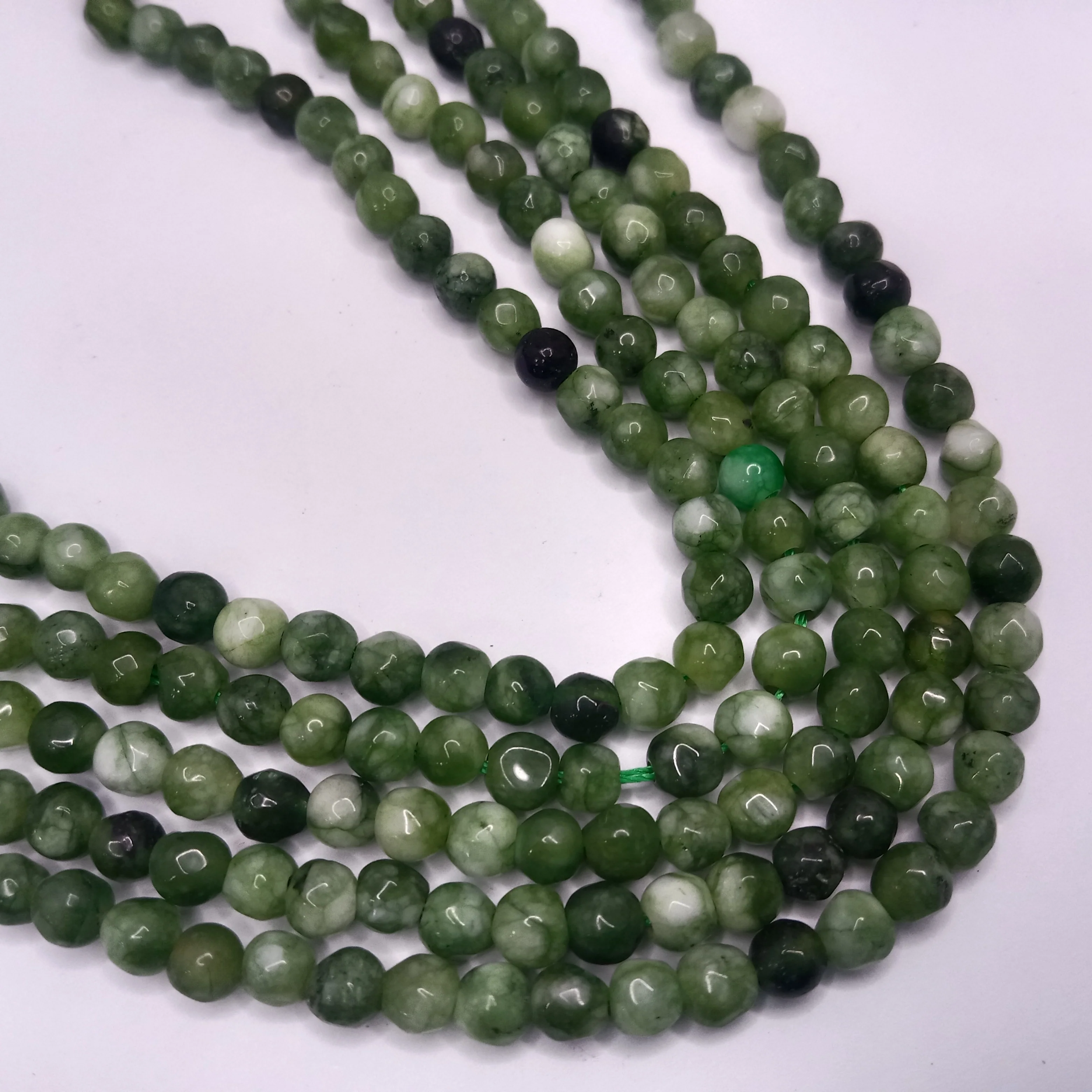 Dark Shaded Green High Qualityagate Round Beads 4mm 1 string