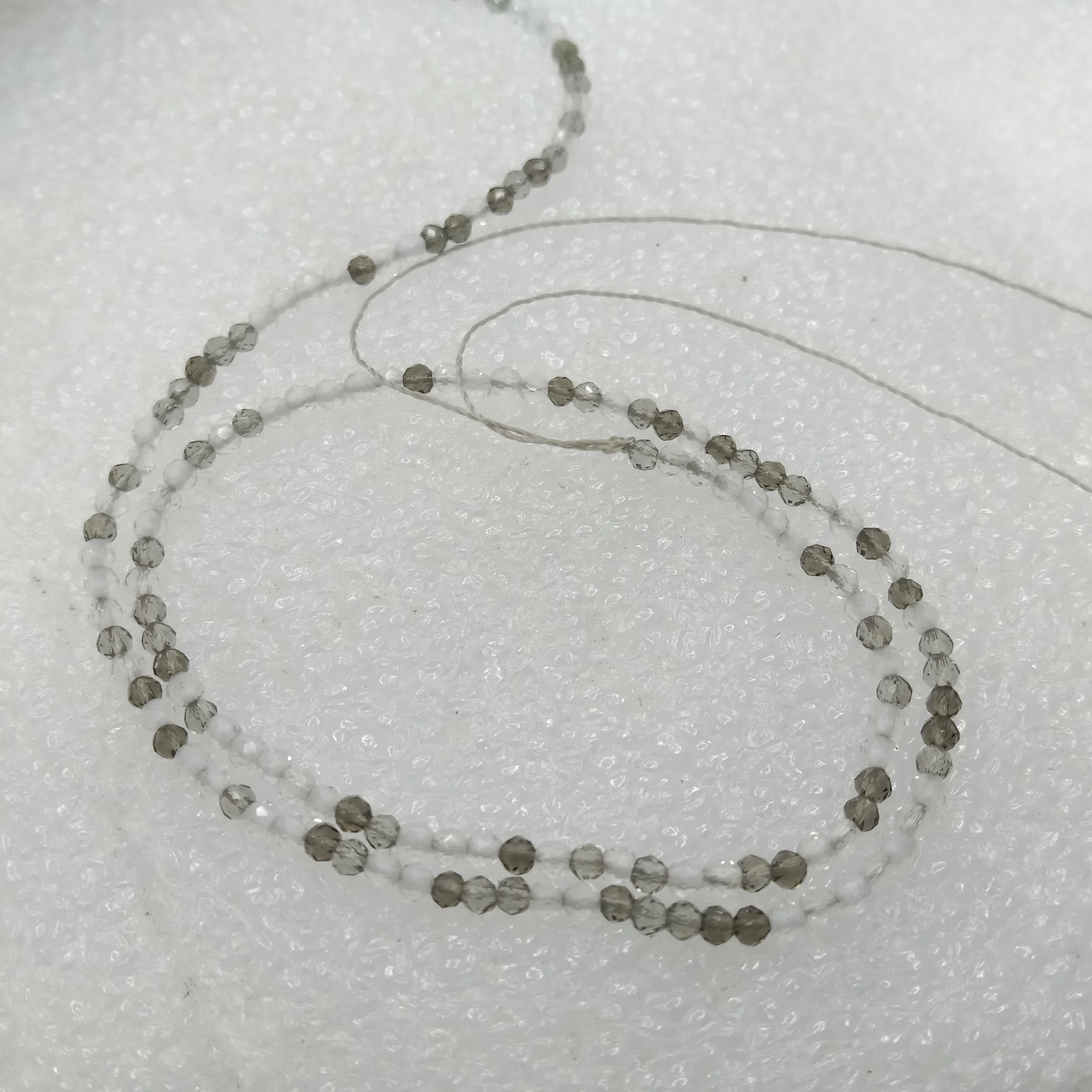 high quality white and grey shade hydro beads 2mm 1 string