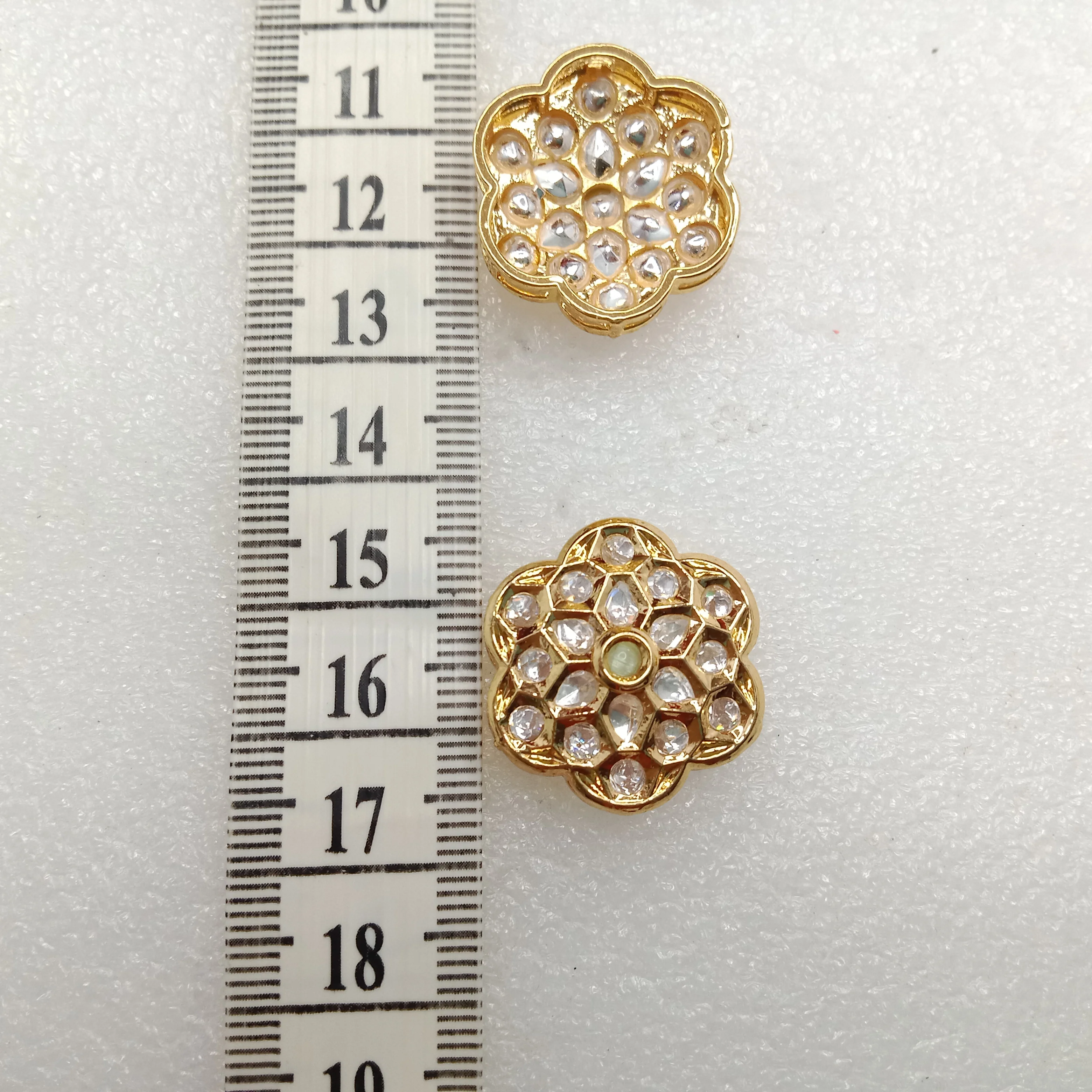 Mint (4pcs) high quality  flower shape kundan connectors 21mm(2cm)