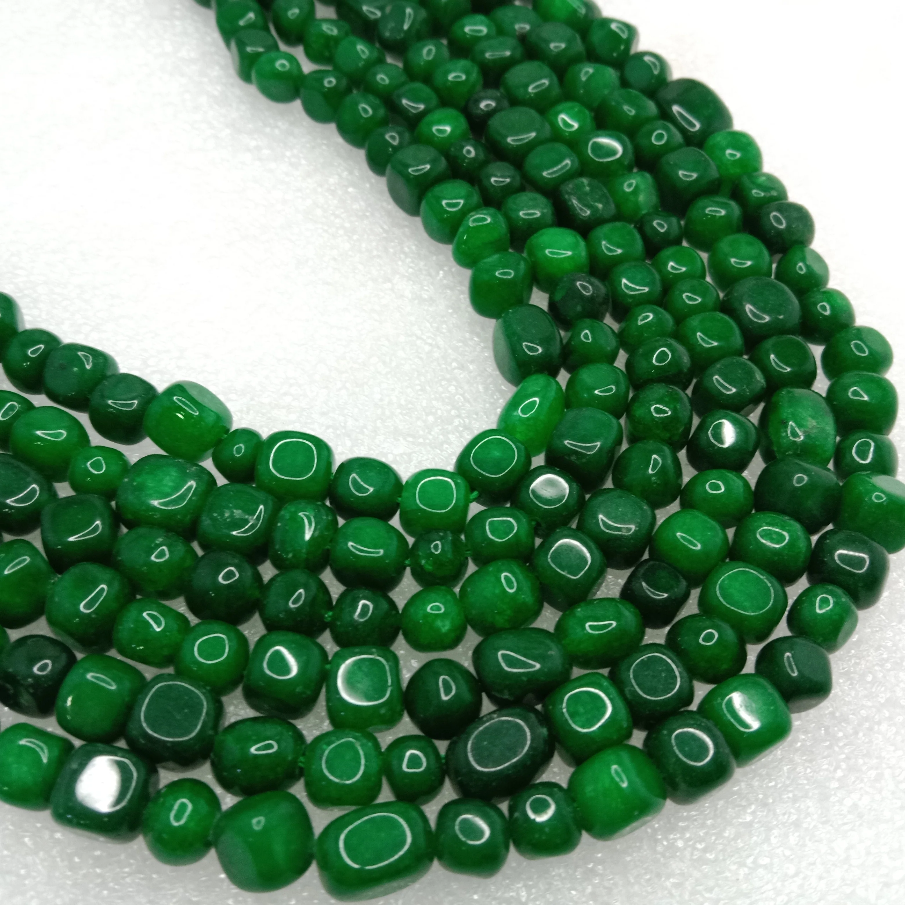 Emerald High quality tumble stone beads 1 string