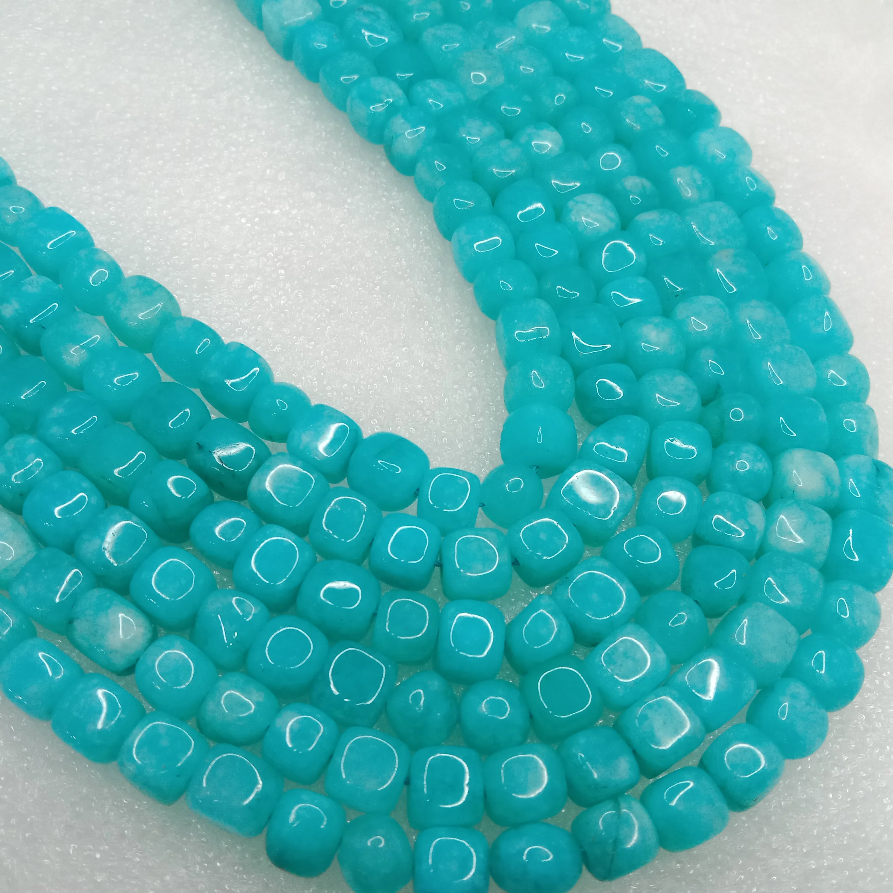Teal chalcedoncy High quality tumble stone beads 1 string