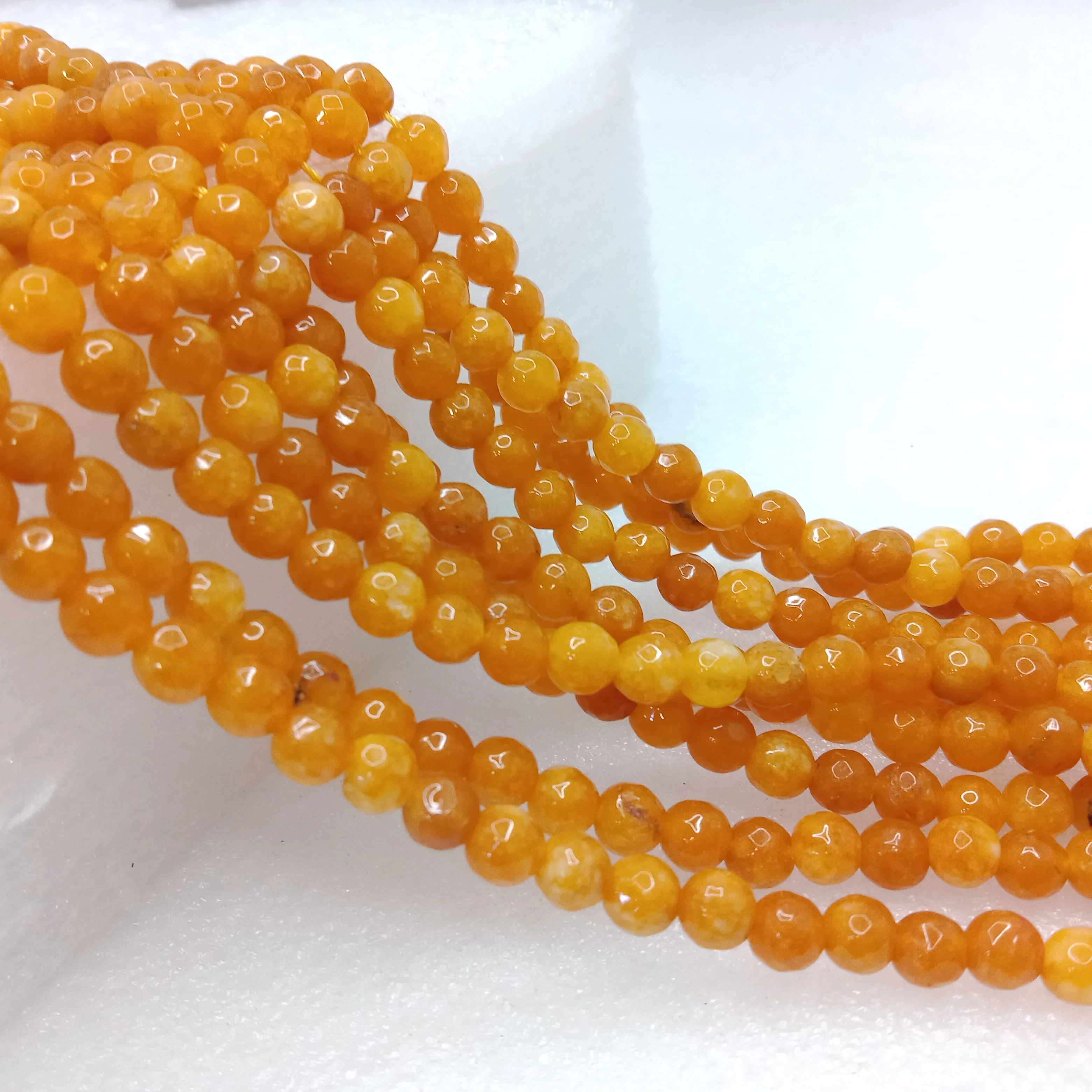 Golden yellow High Quality agate Round Beads 6mm 1 string(60pcs)