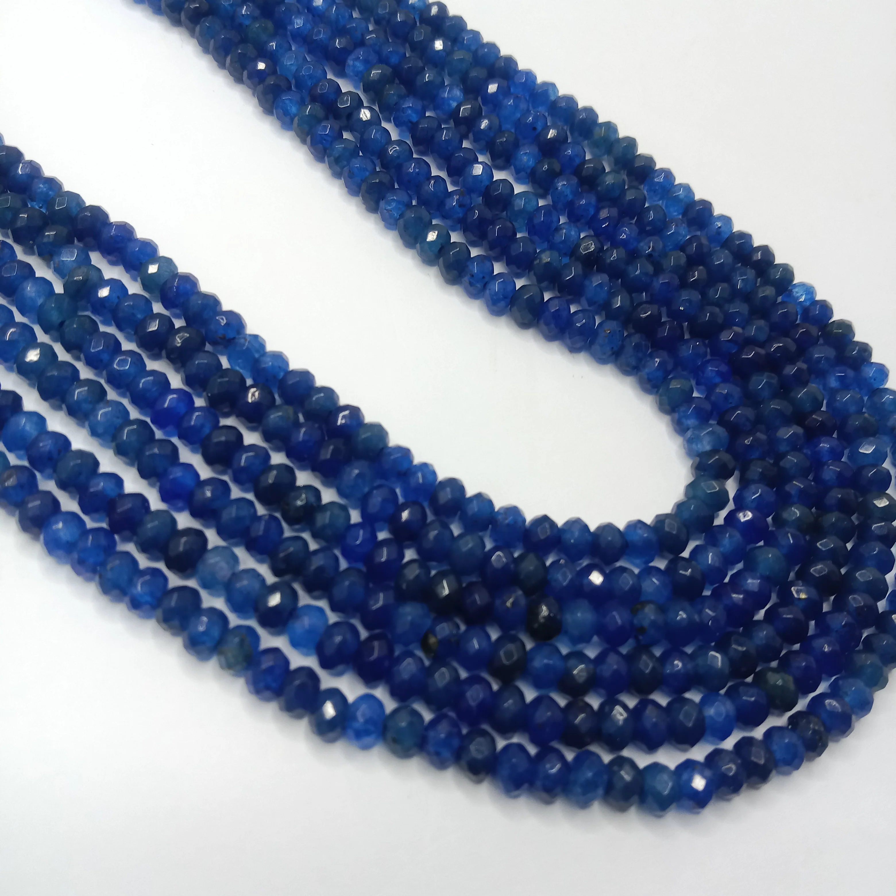 Dark blue High Quality agate Rondell Beads 4mm 1 string