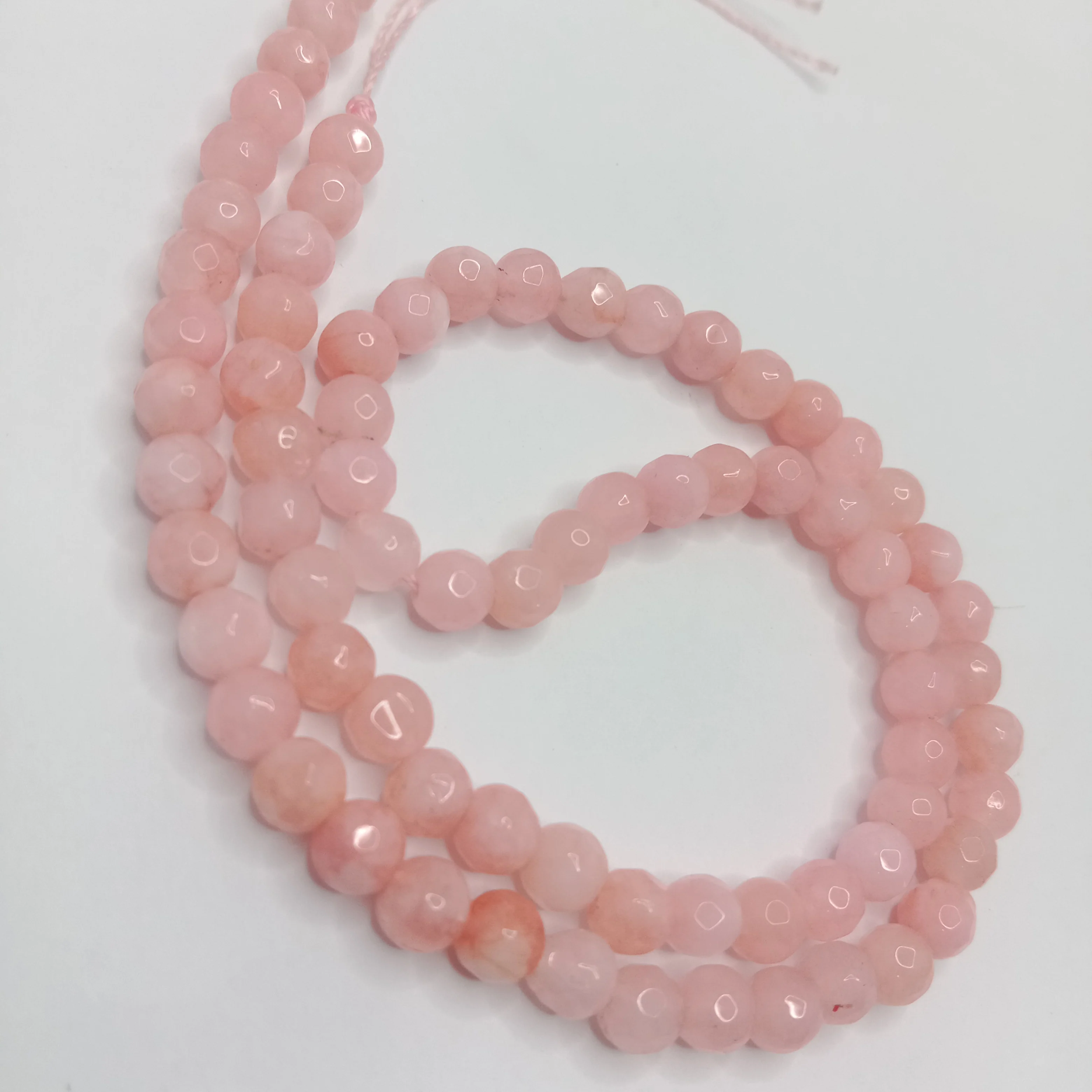 Pink High Quality agate Round Beads 4mm 1 string
