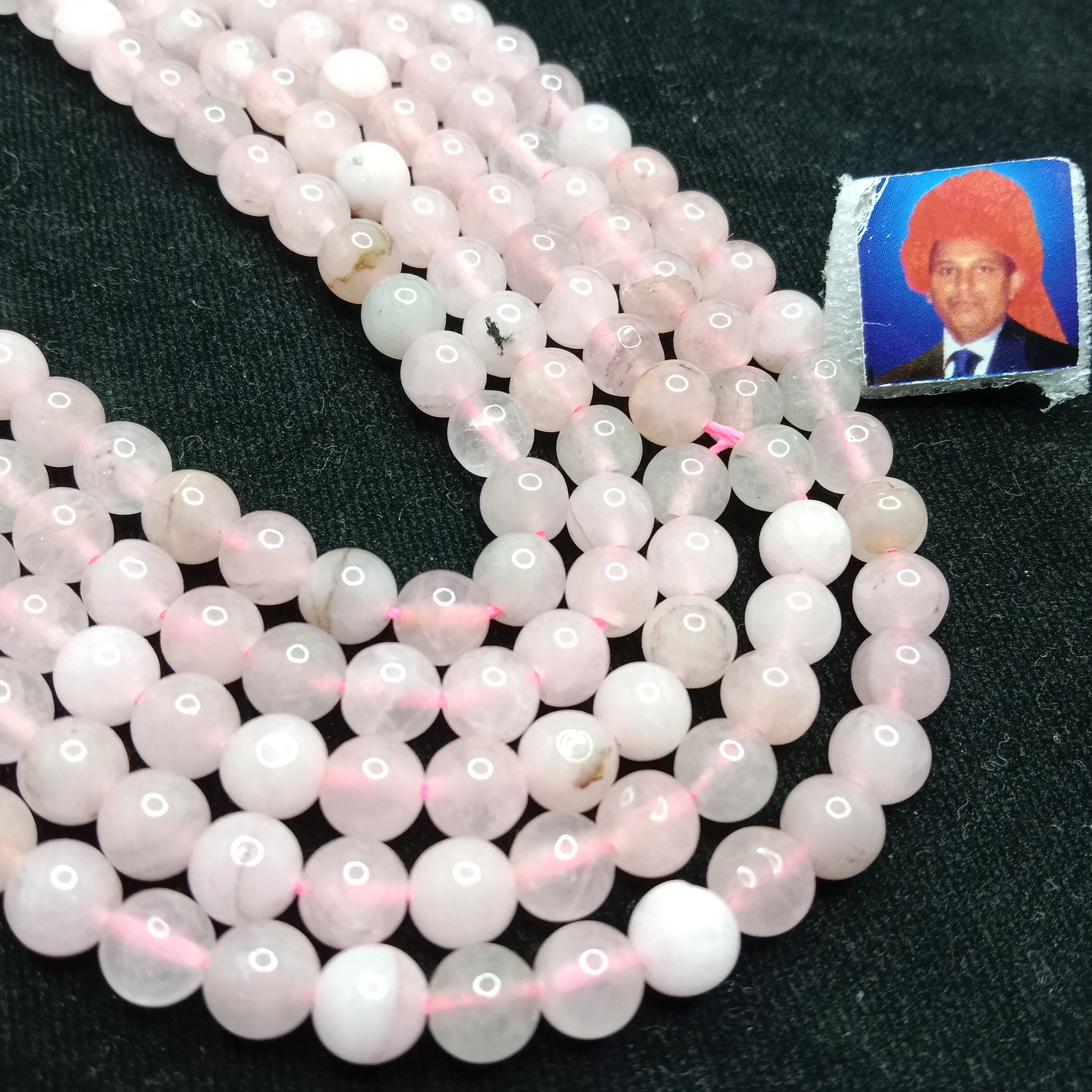 Rose quartz 6mm plan agate beads 1 string