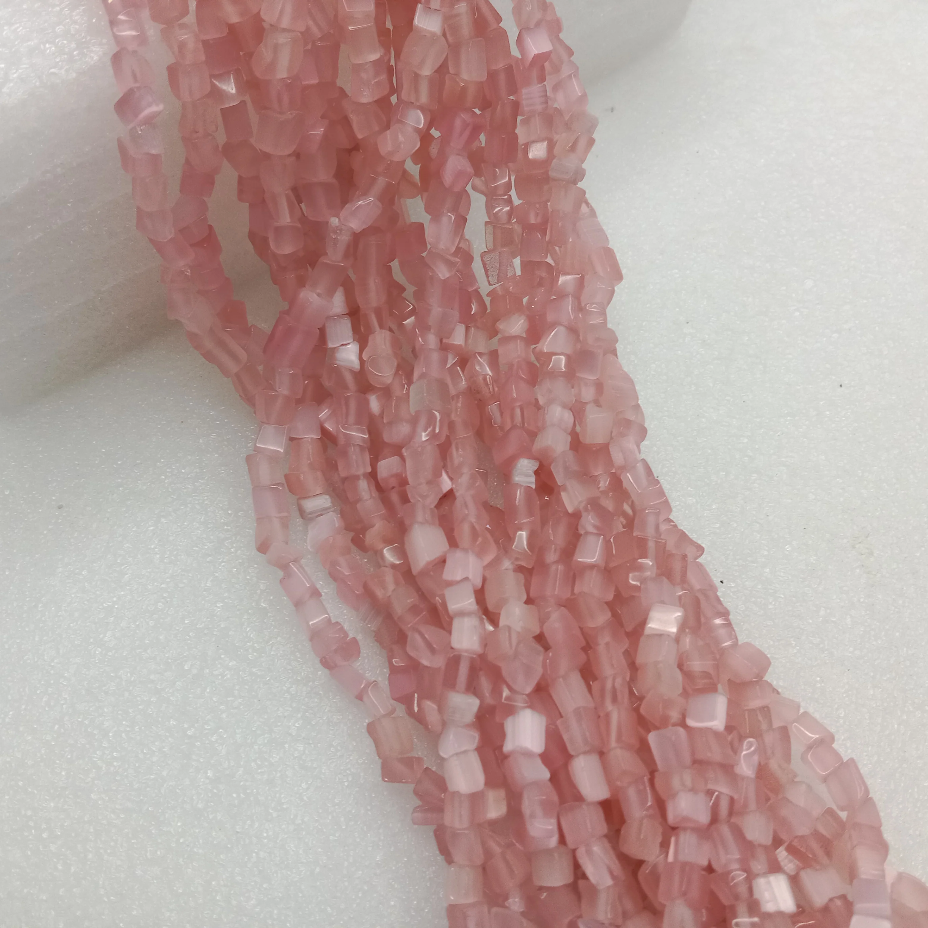 Sea pink Uncut monalisha stone beads 1 string