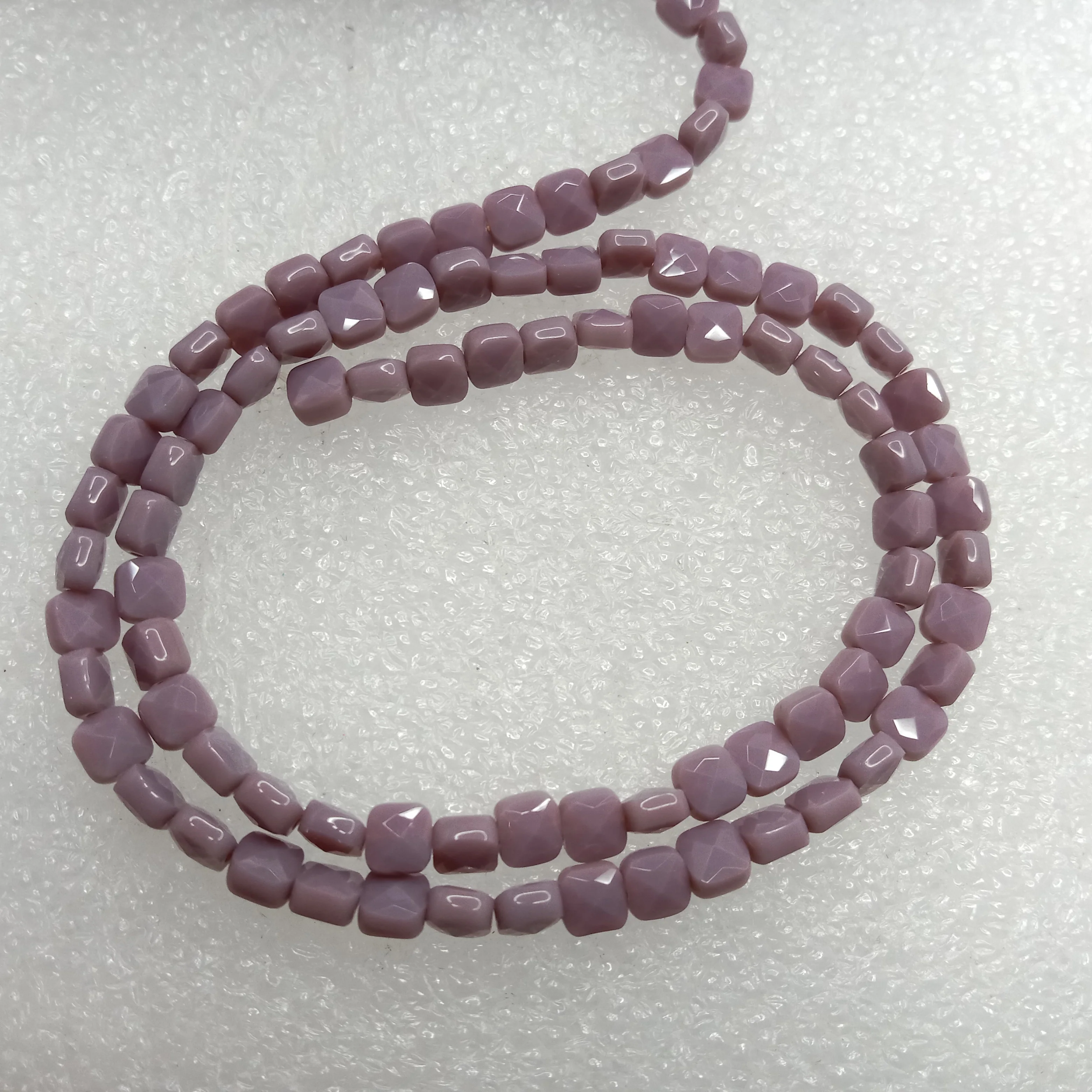 high quality light purple flat  square shape crystal beads 5x5mm 1 string