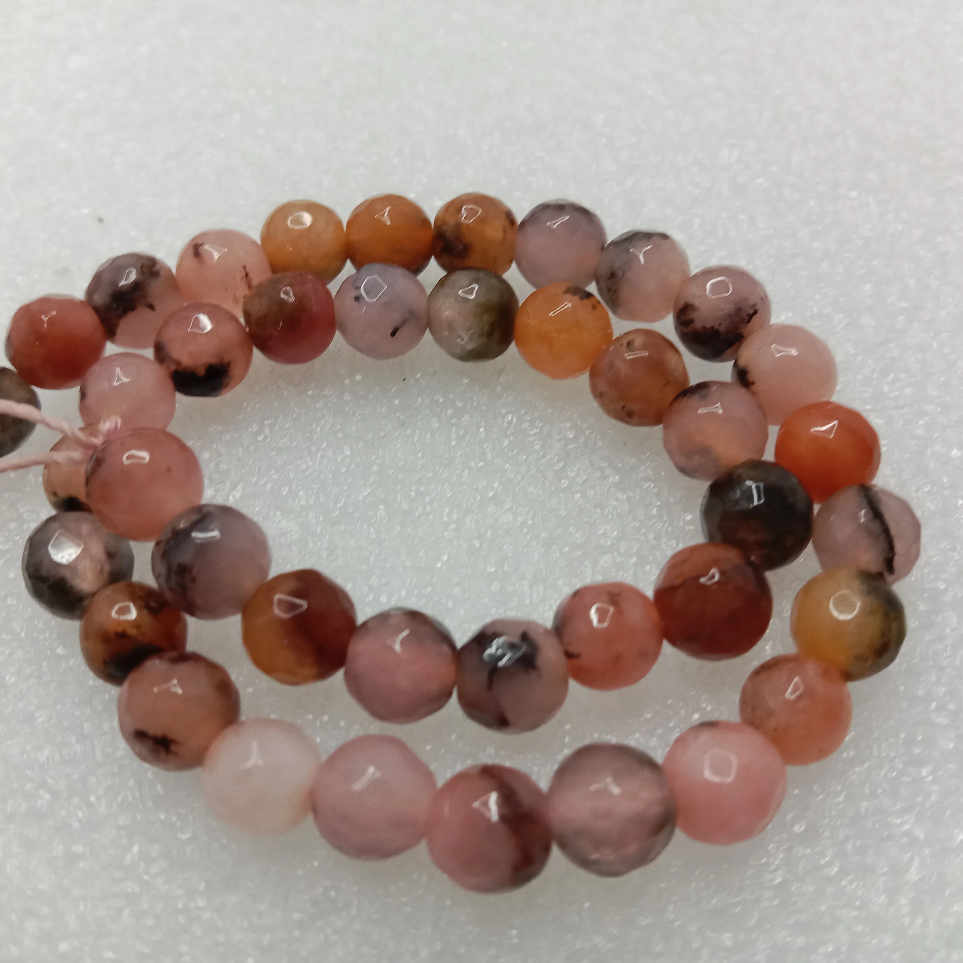 Multi light pink High Quality agate Round Beads 6mm 1 string(60pcs)