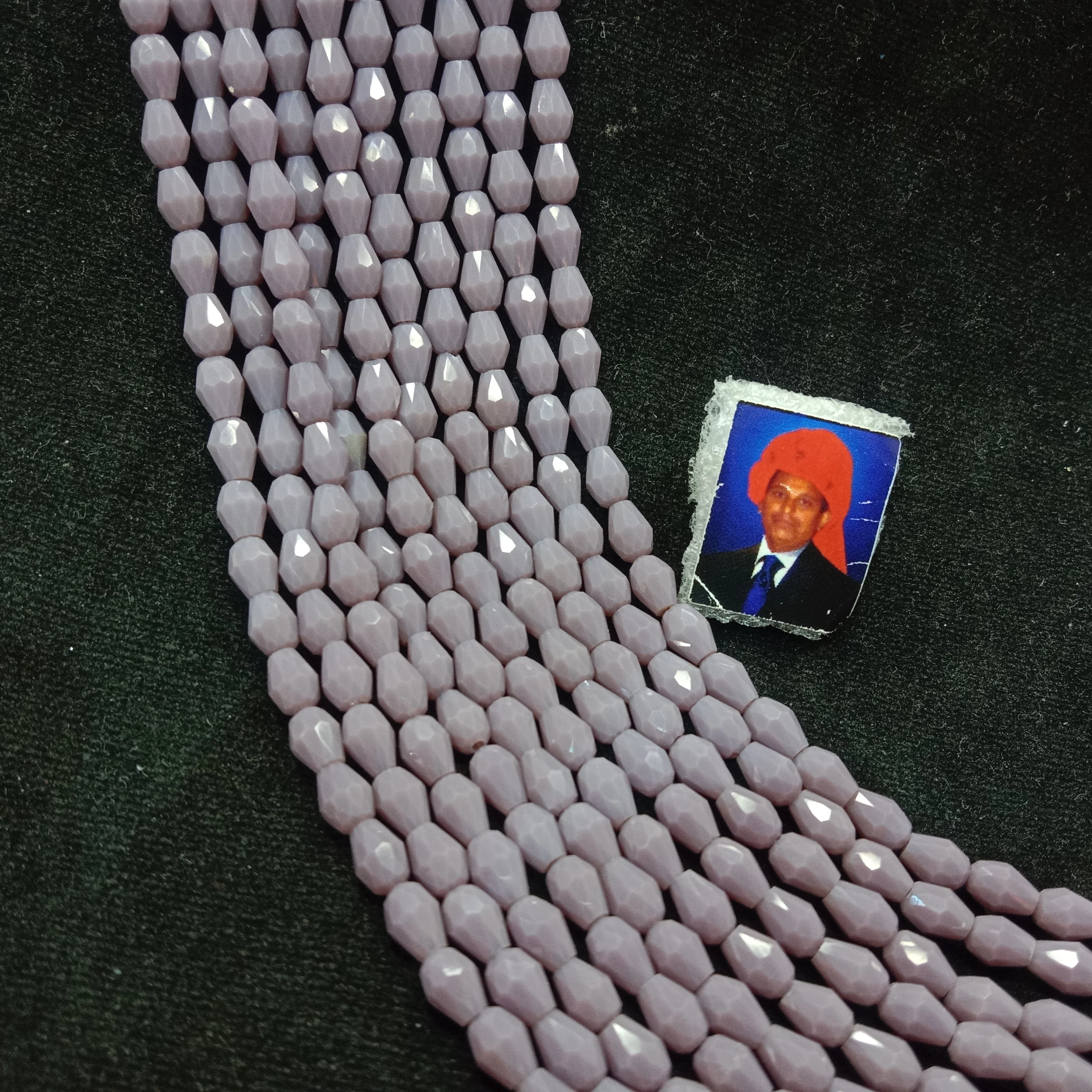 high quality light purple drop shape crystal beads 4x4mm 1 string