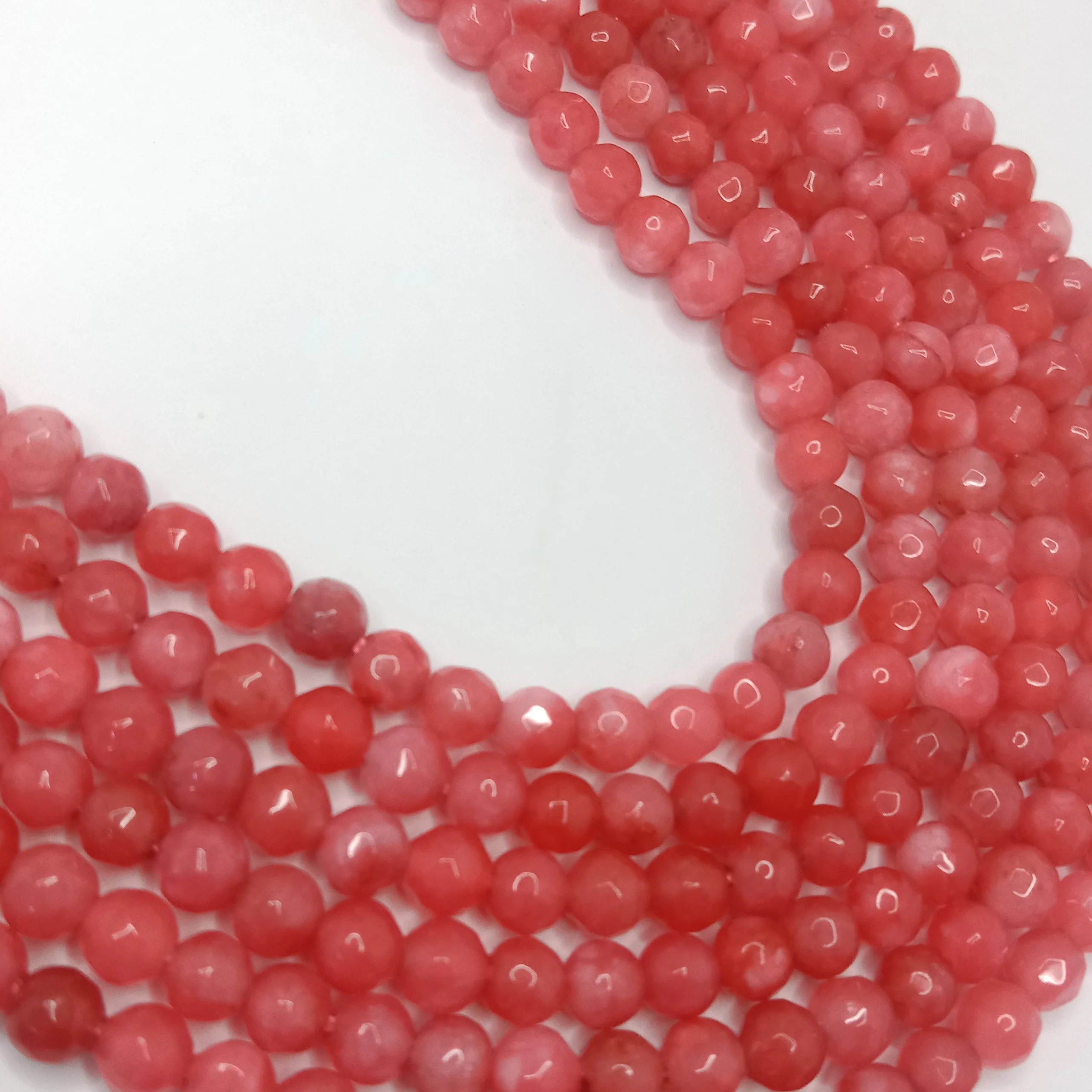 Carrot pink High Quality agate Round Beads 4mm 1 string