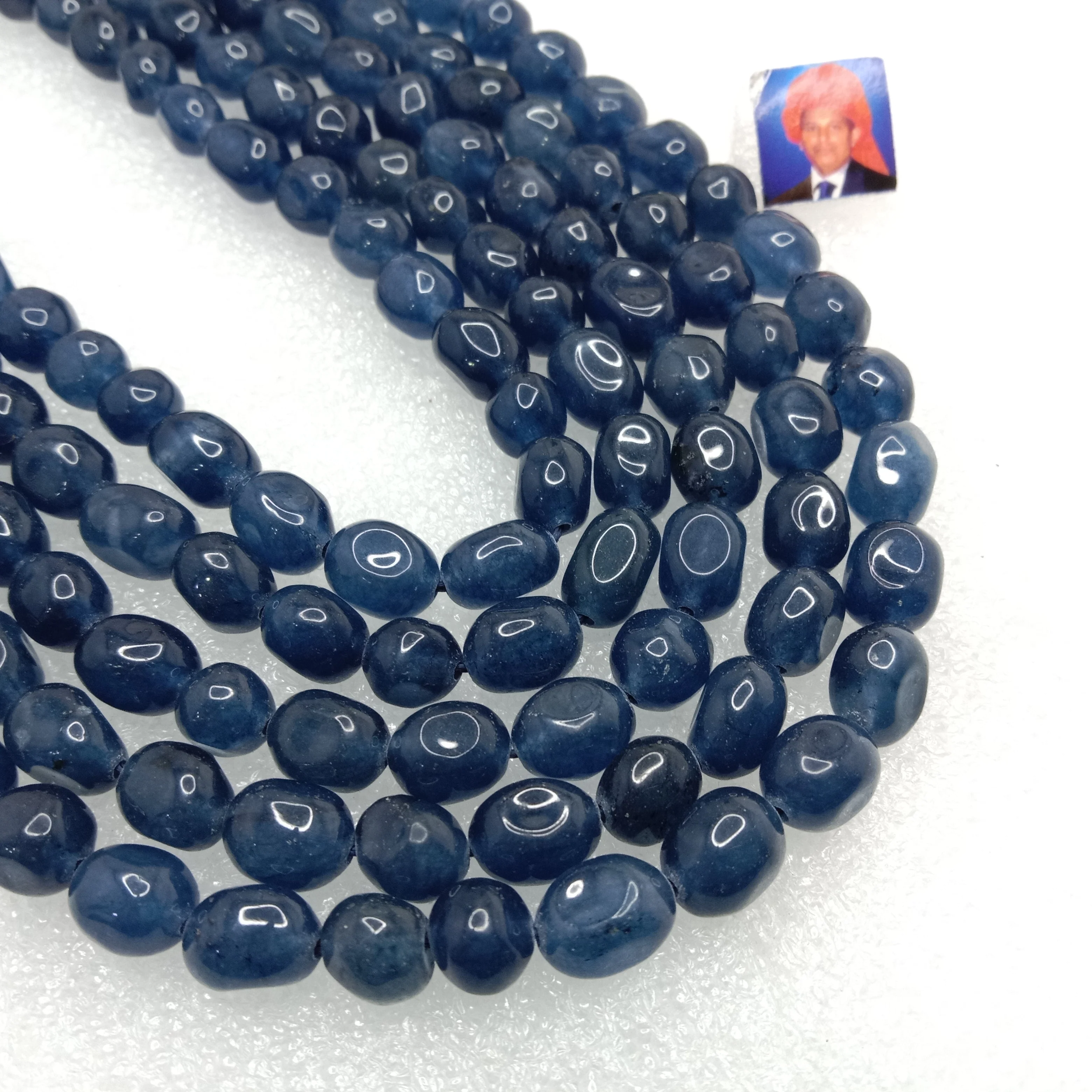 Dark blue High quality tumble stone beads 1 string(8x11mm)
