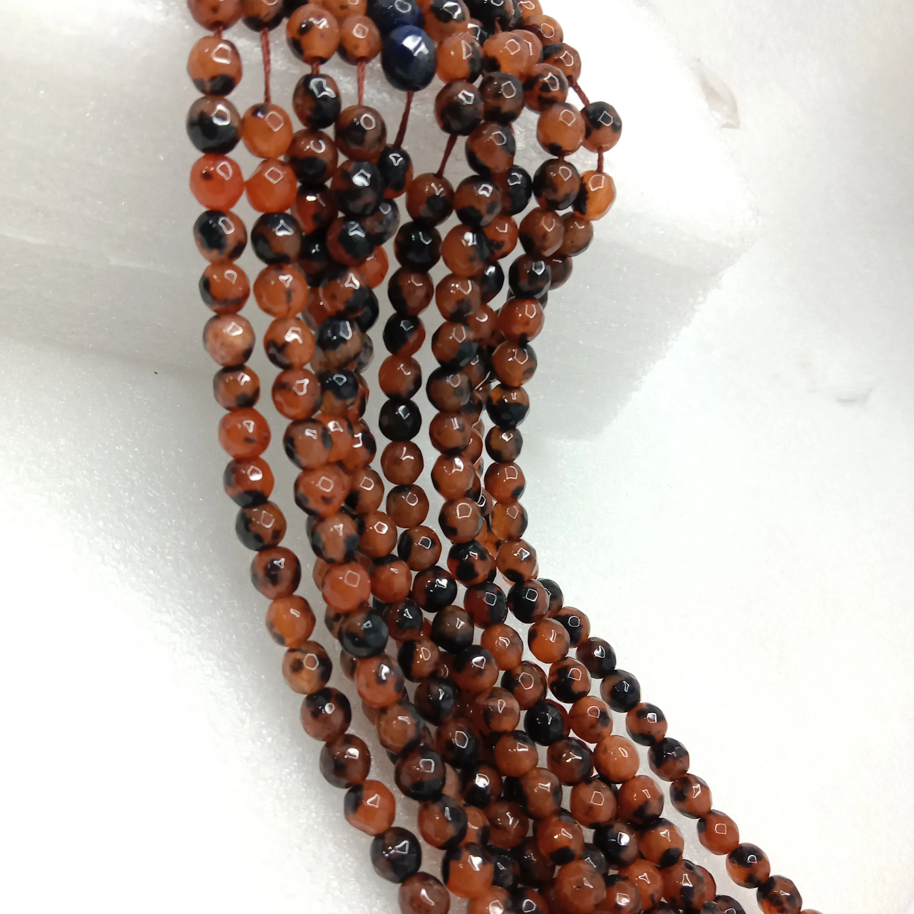 turquoise black and orange High Quality agate Round Beads 6mm 1 string(60pcs)