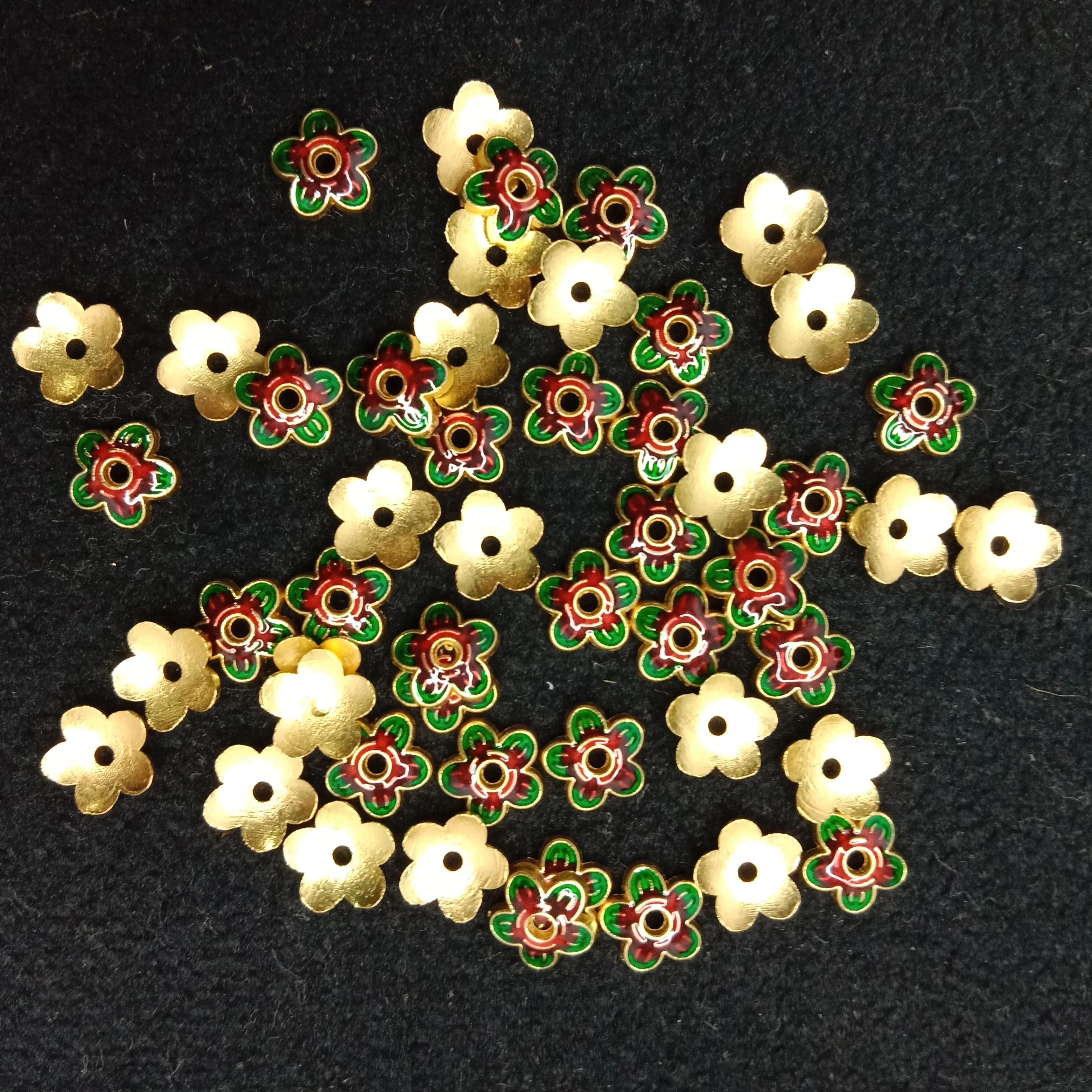 Meenakari flower cap's (100pcs)