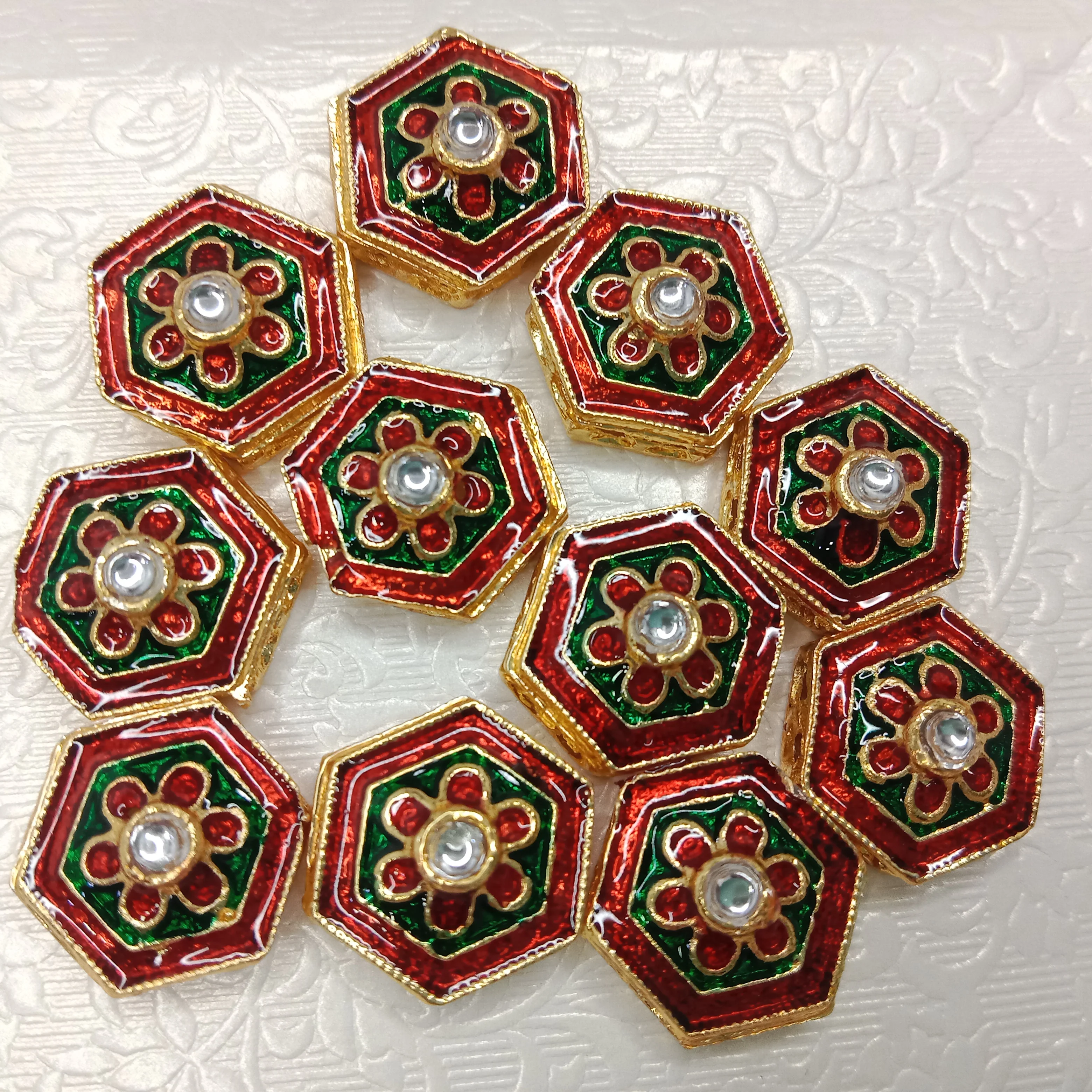 Meenakari kundan connectors 20pcs