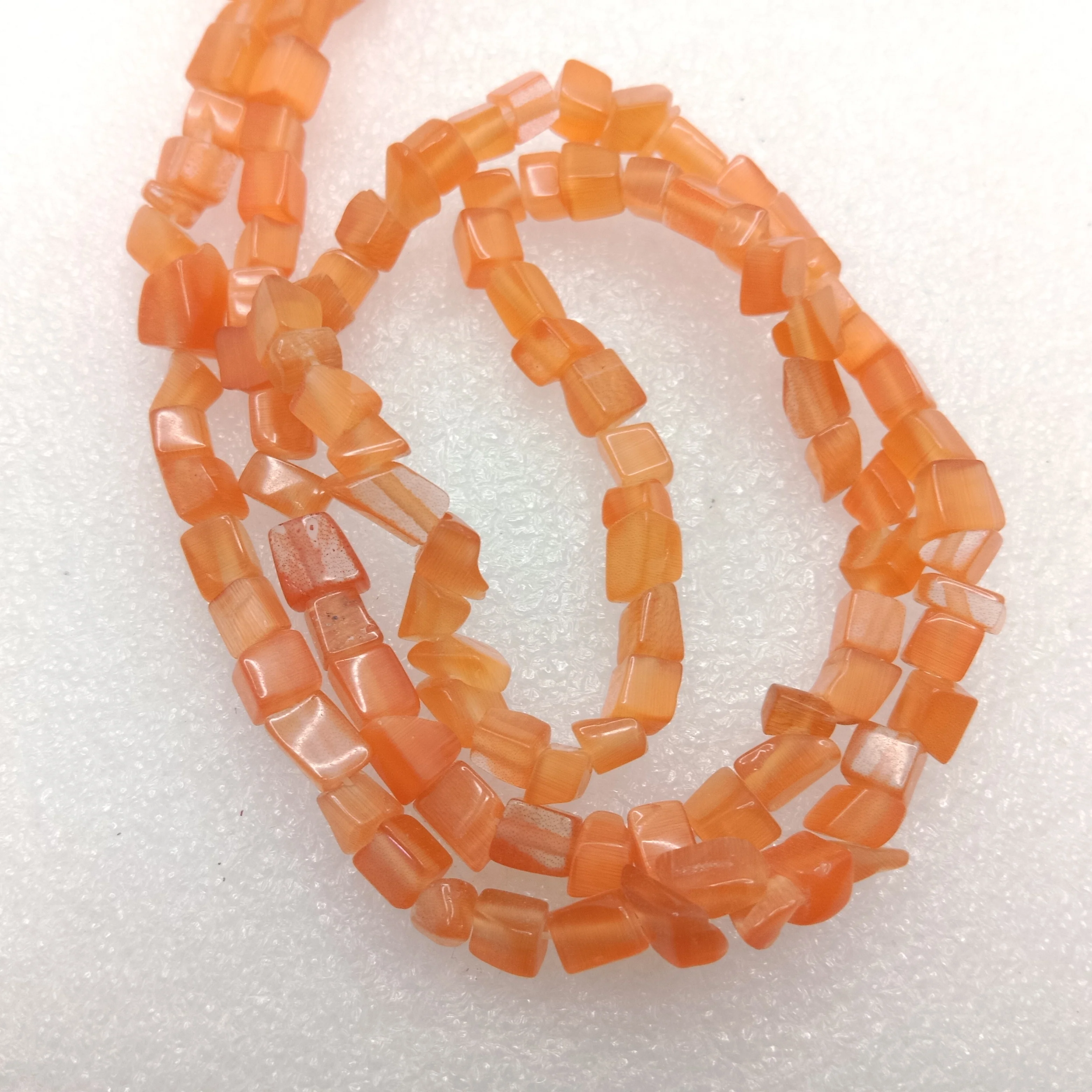 Orange Uncut monalisha stone beads 1 string