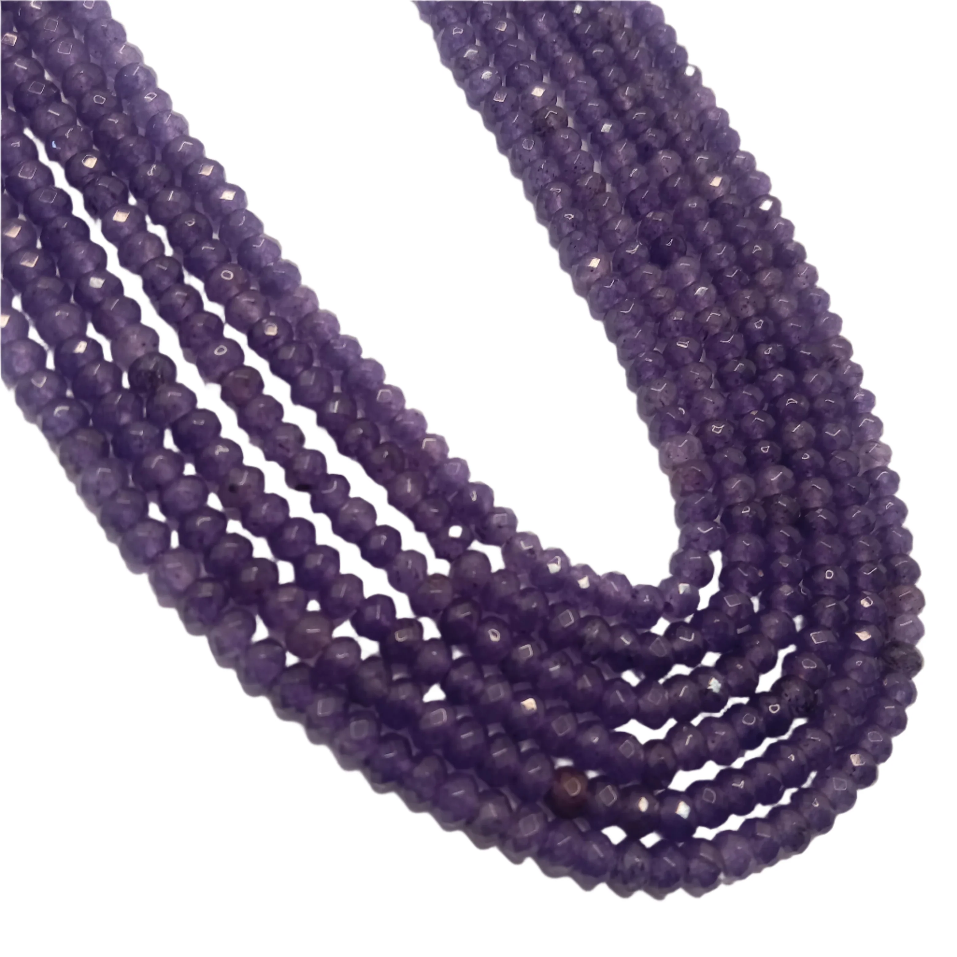 Dark purple High Quality agate Rondell Beads 4 mm 1 string