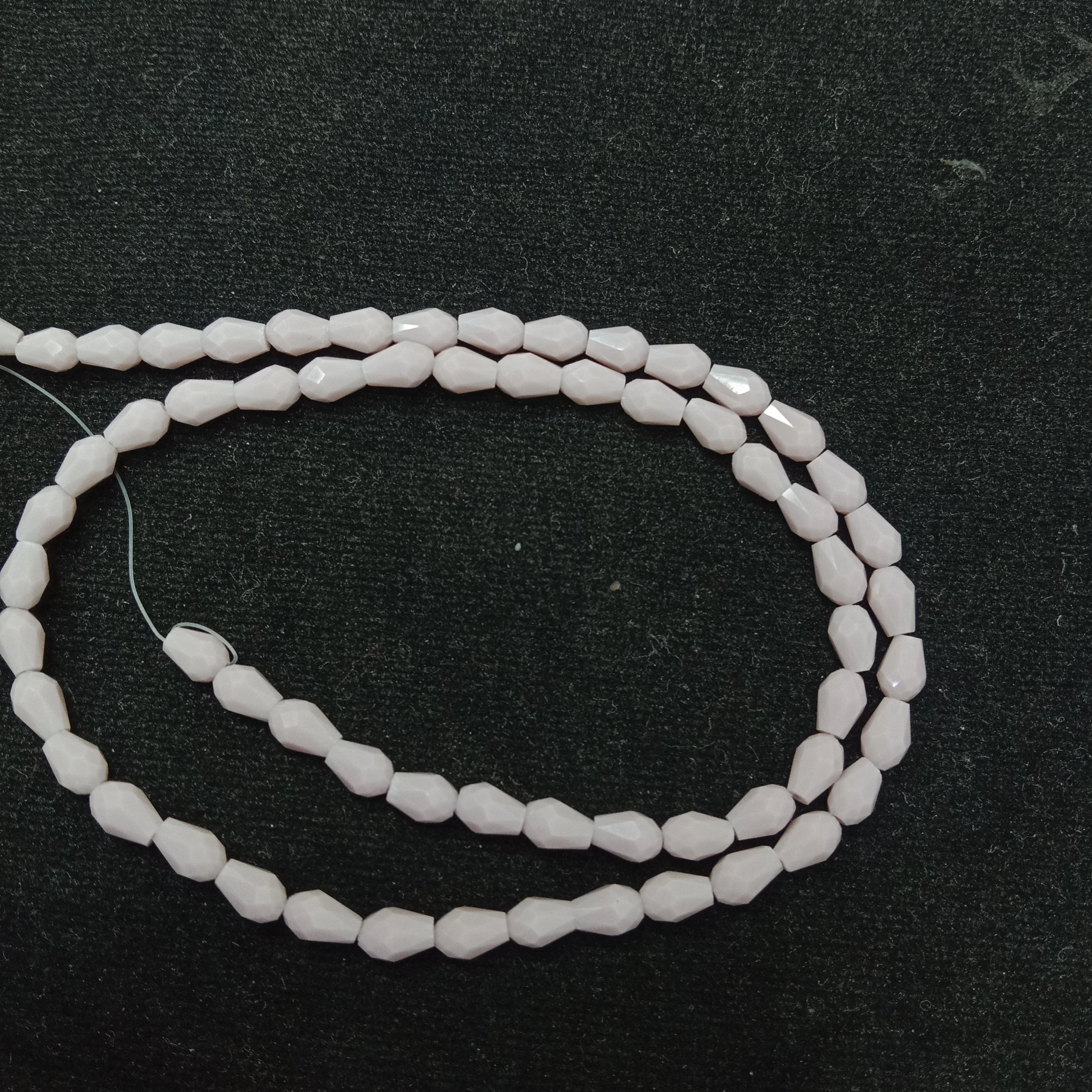 high quality light purple small drop shape crystal beads 3x4mm 1 string